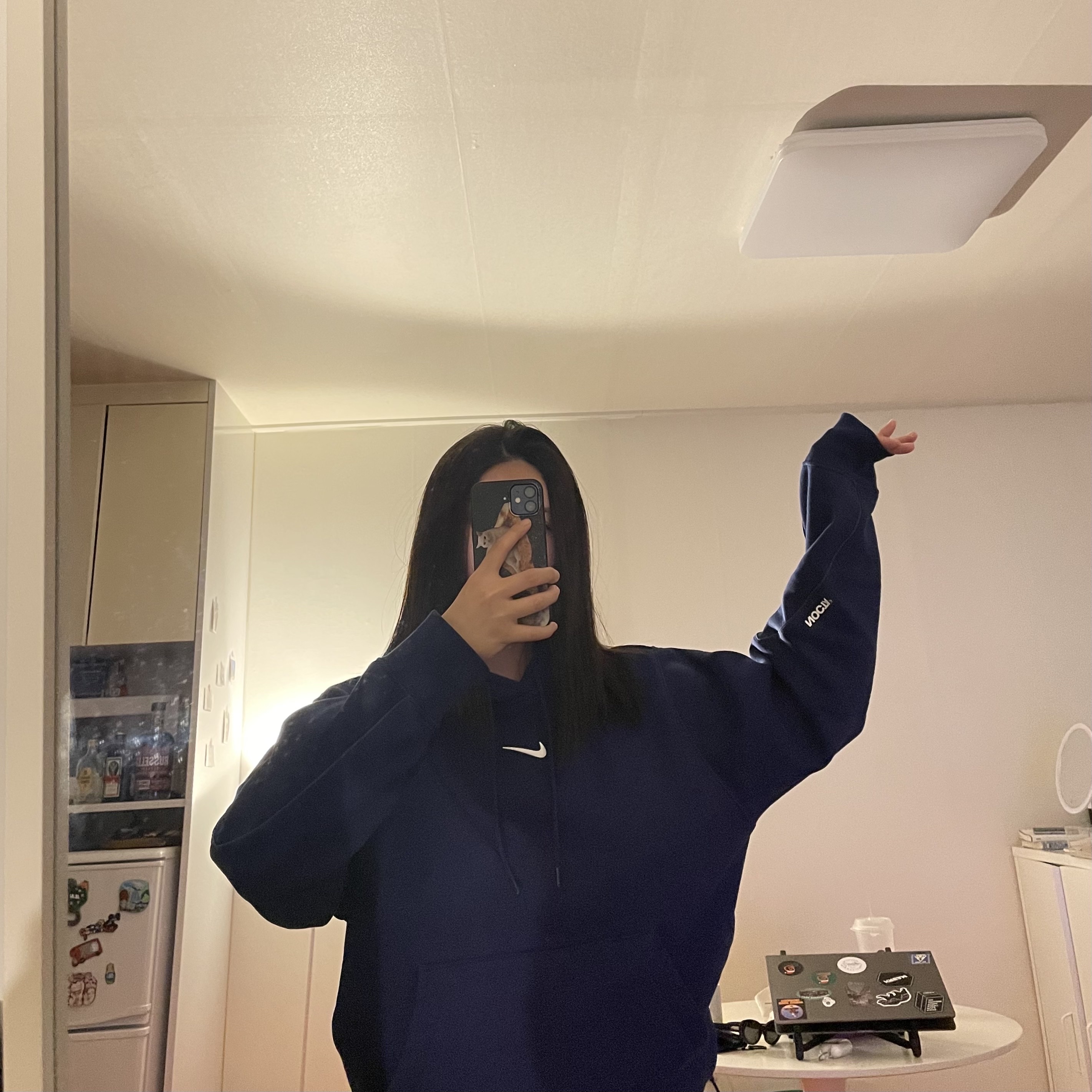 Nike x Drake Nocta Cardinal Stock Essential Hoodie Navy - Asia 착용 스타일 - 2