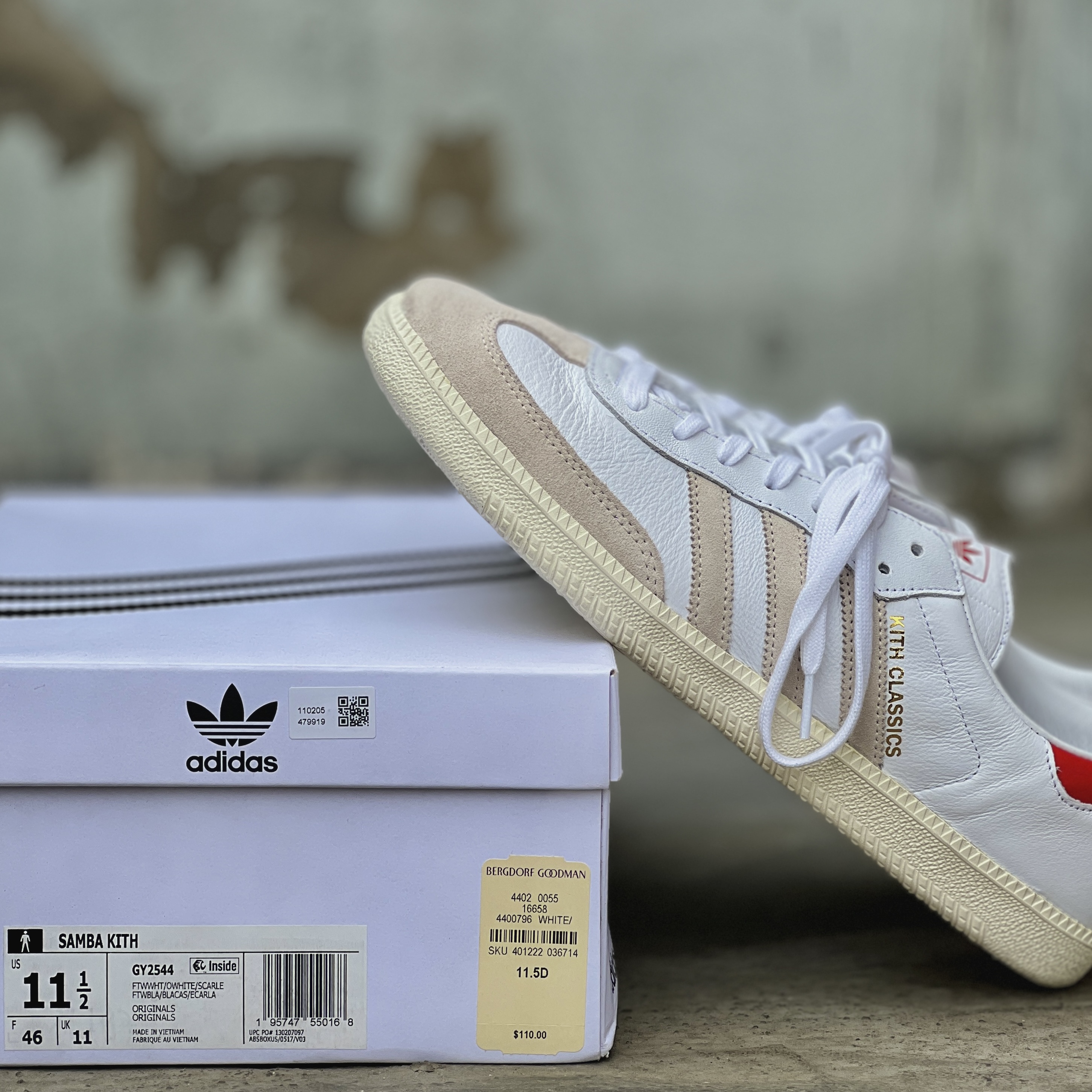 Adidas x Kith Samba OG Classics Program White Red 착용 스타일 - 1