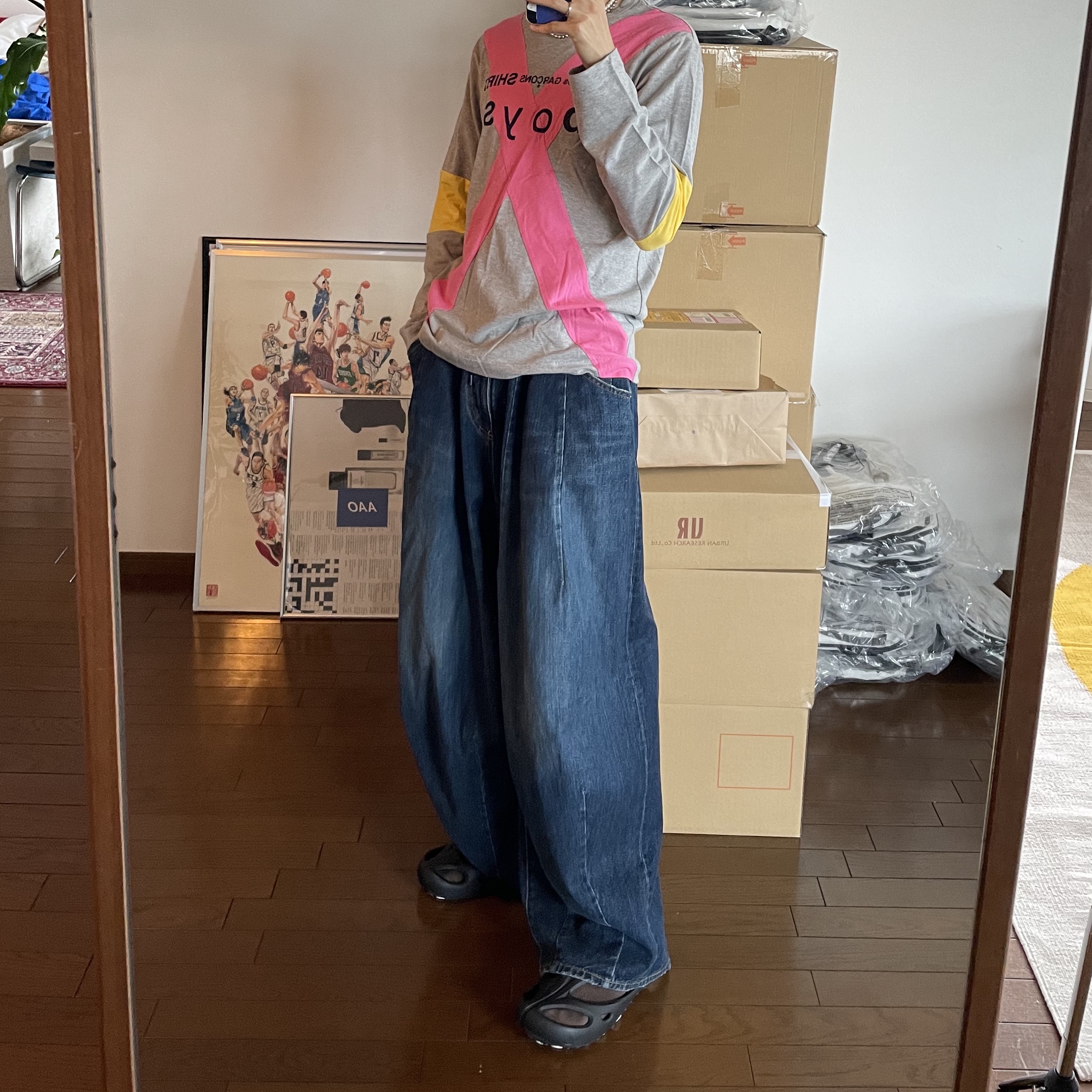 Needles H.D. Jean Pants Indigo, Keen Shanti Black Dawn Blue 착용 스타일 - 4