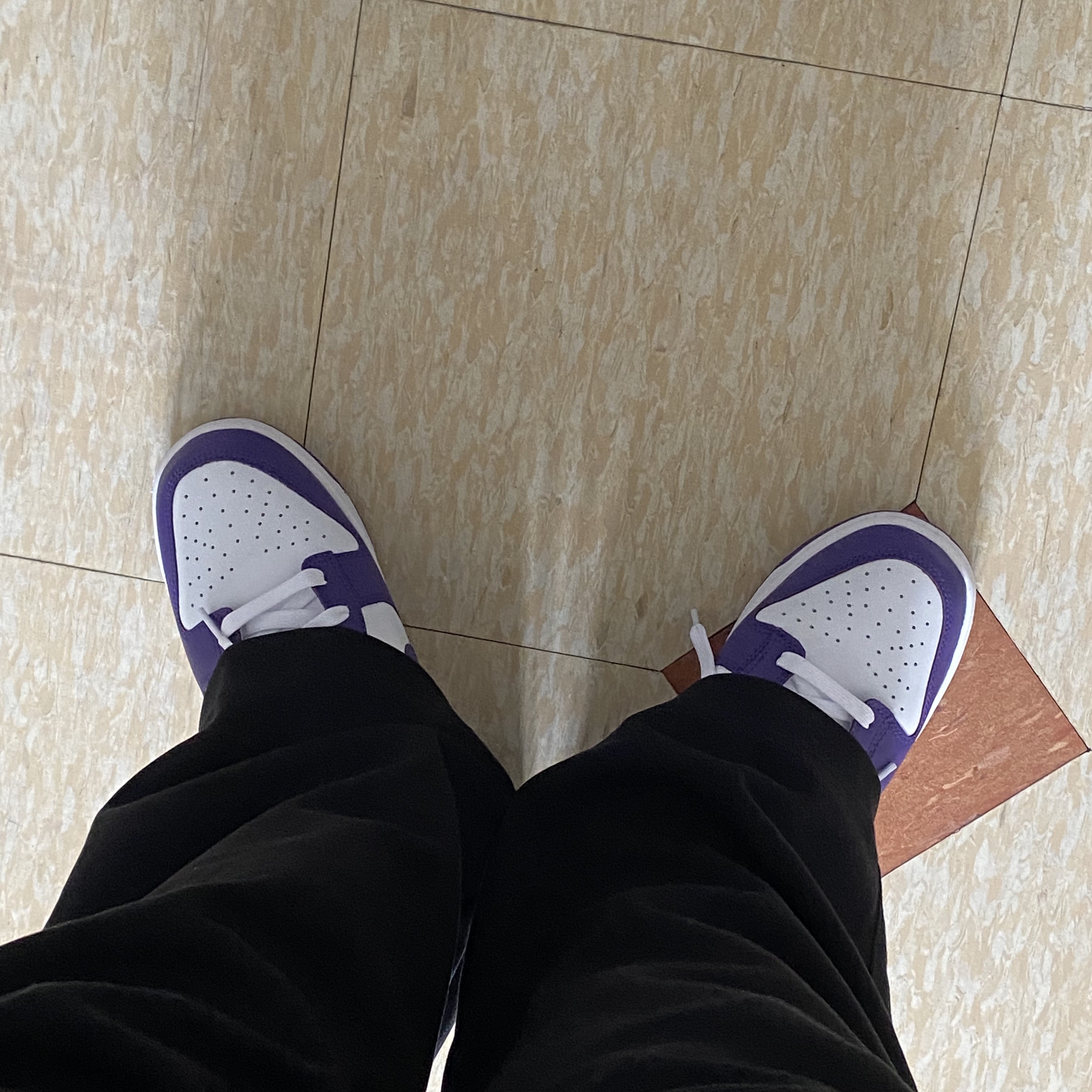 Nike Dunk Low Retro Championship Court Purple, Porter Tanker Shoulder Bag S Black 착용 스타일 - 3
