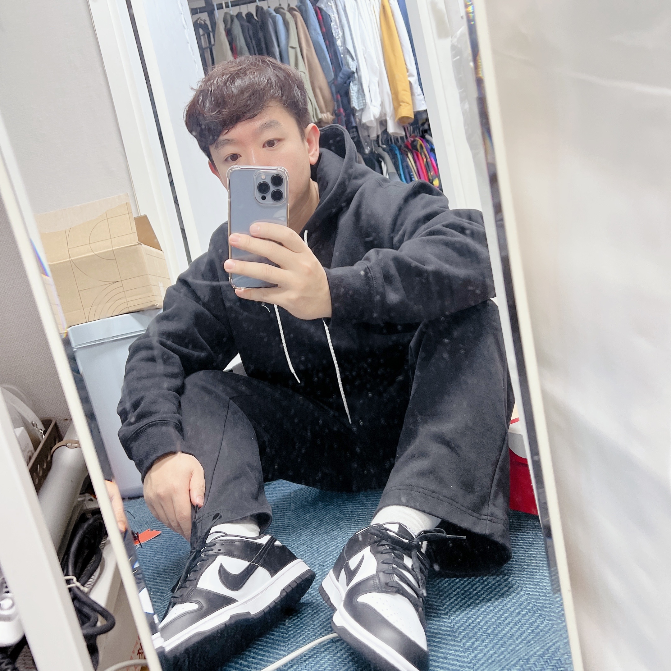 Nike Dunk Low Retro Black 착용 스타일