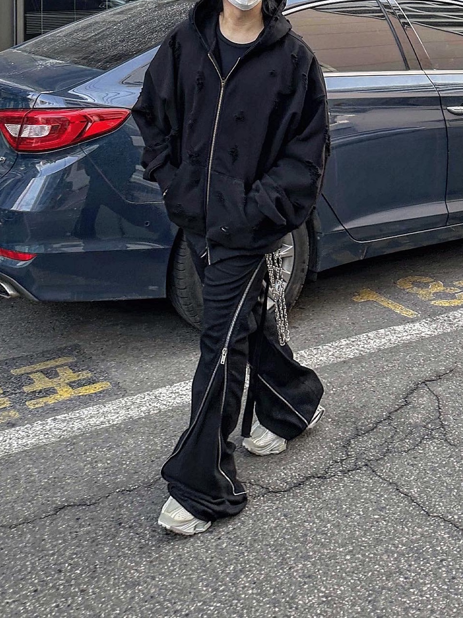 Undermycar Otter Oversized Damage-Washed Hood Zip-Up Sepia - 22FW, Nike x Matthew M Williams Zoom 004 Stone 착용 스타일 - 2