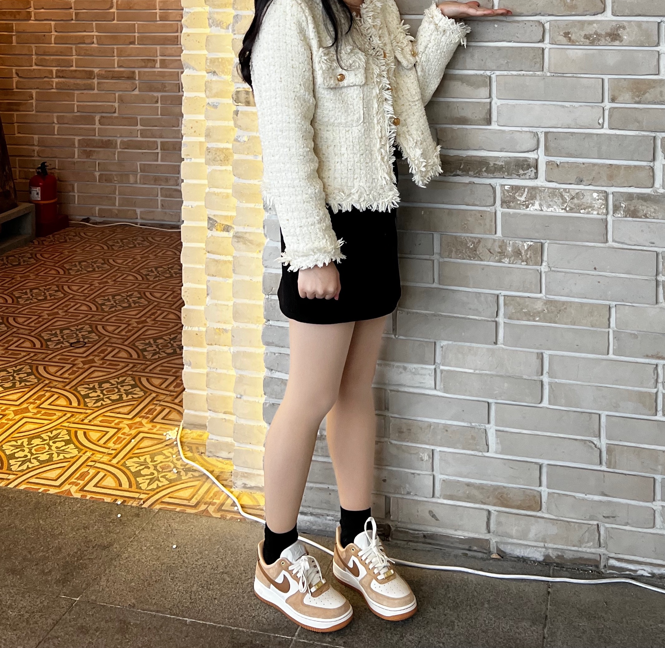 (W) Nike Air Force 1 LXX Flax 착용 스타일