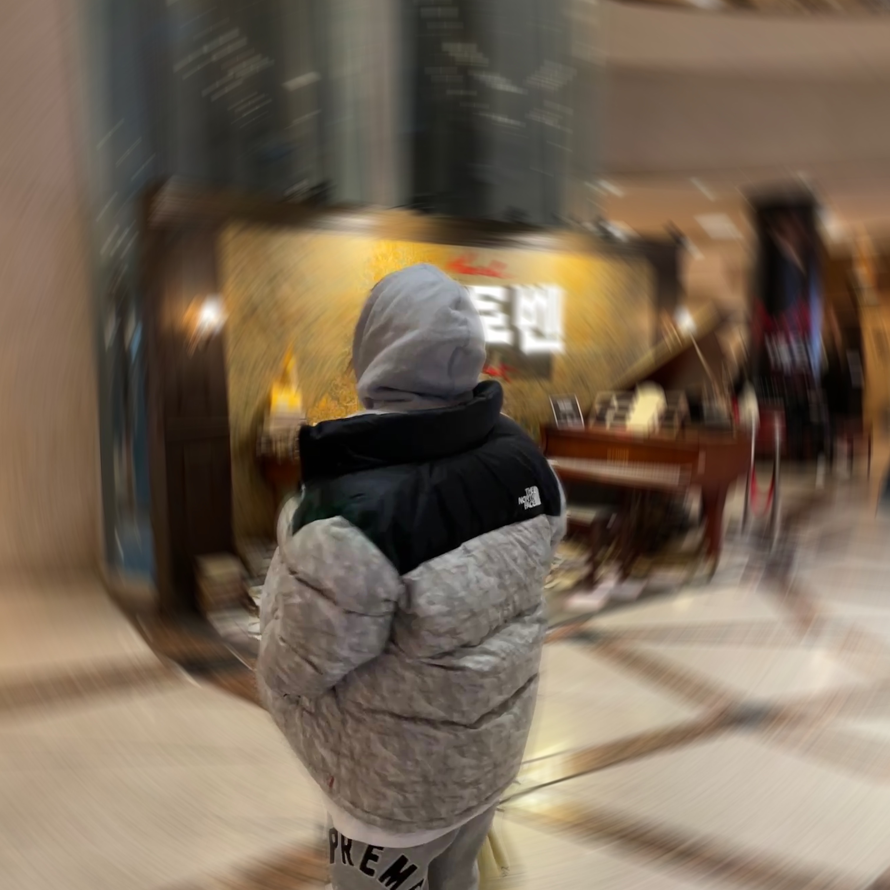 Supreme x The North Face Paper Print Nuptse Jacket - 19FW 착용 스타일