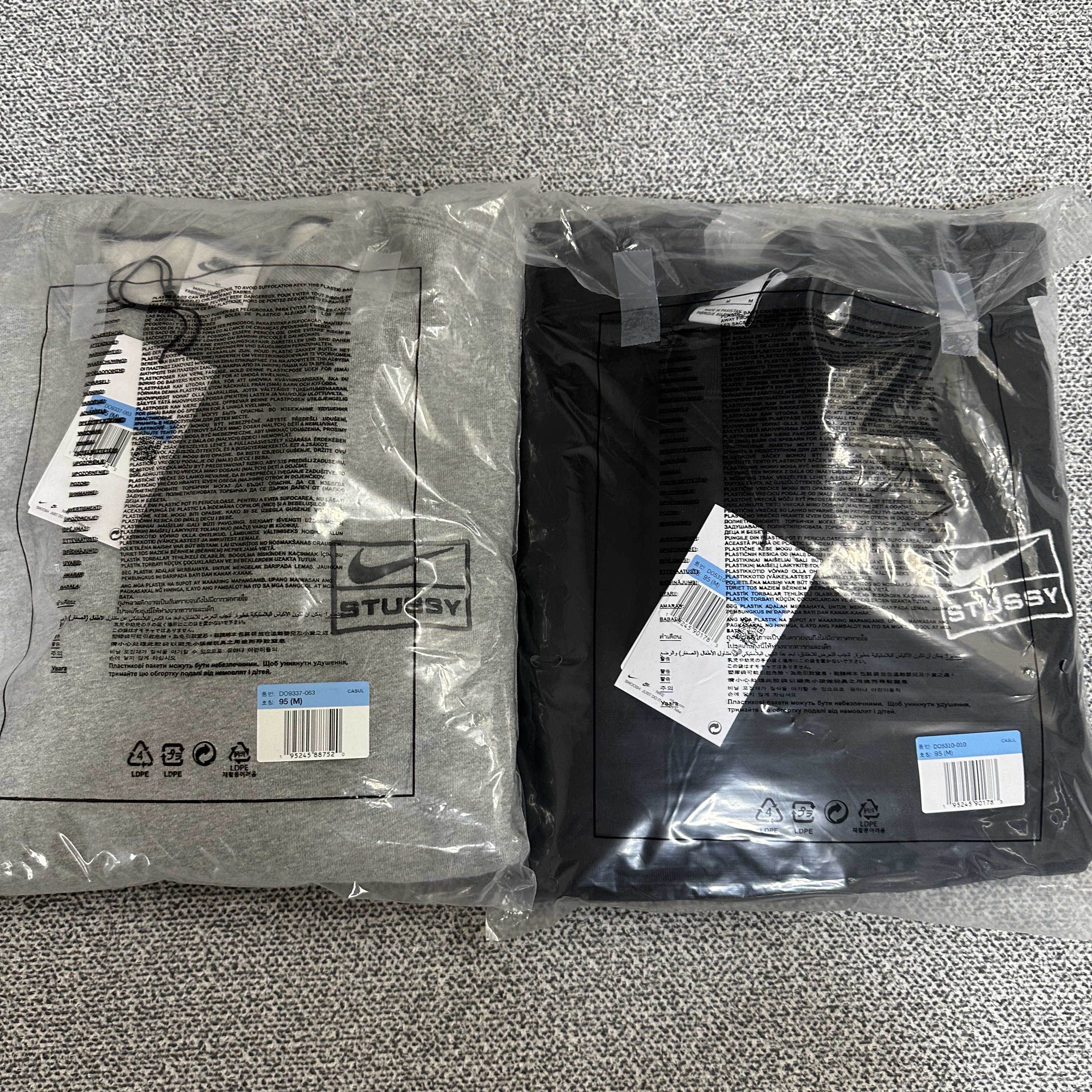 Nike x Stussy NRG Fleece Crewneck Dark Grey Heather (DO9337-063) 착용 스타일