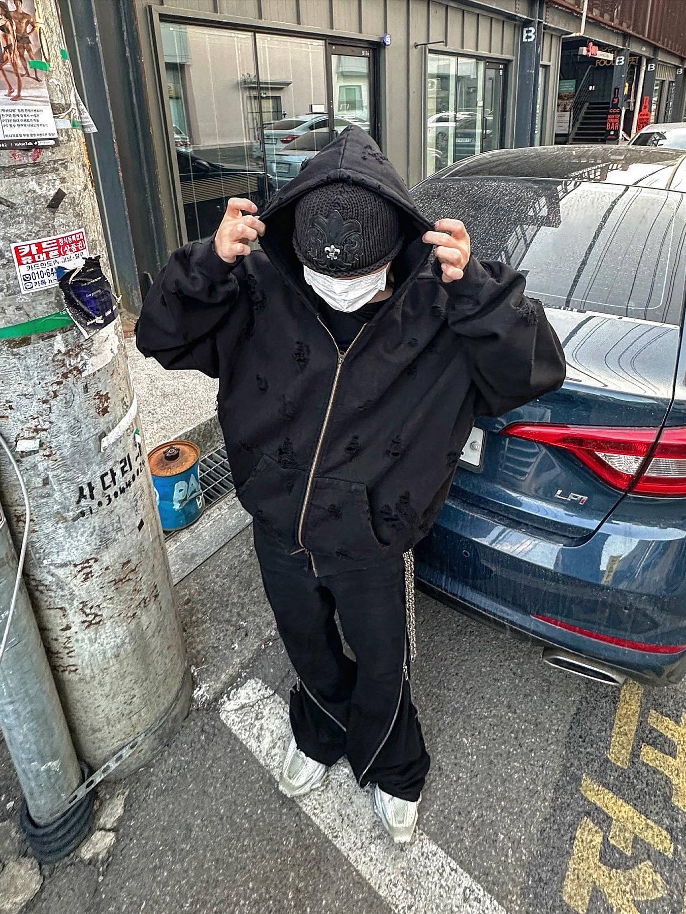 Undermycar Otter Oversized Damage-Washed Hood Zip-Up Sepia - 22FW, Nike x Matthew M Williams Zoom 004 Stone 착용 스타일 - 3