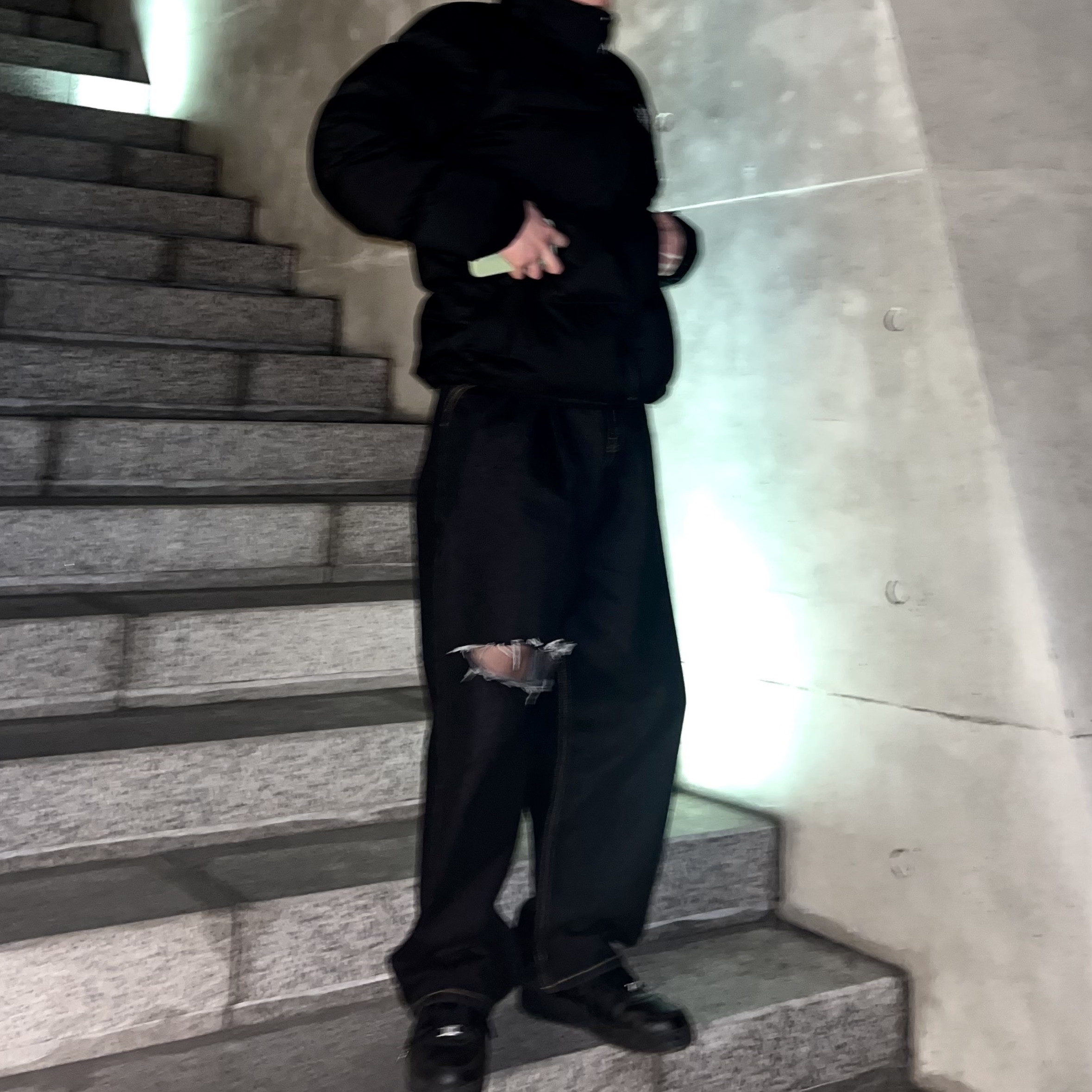 Nike Air Force 1 '07 Low Triple Black, The North Face 1996 Eco Nuptse Jacket Black 착용 스타일