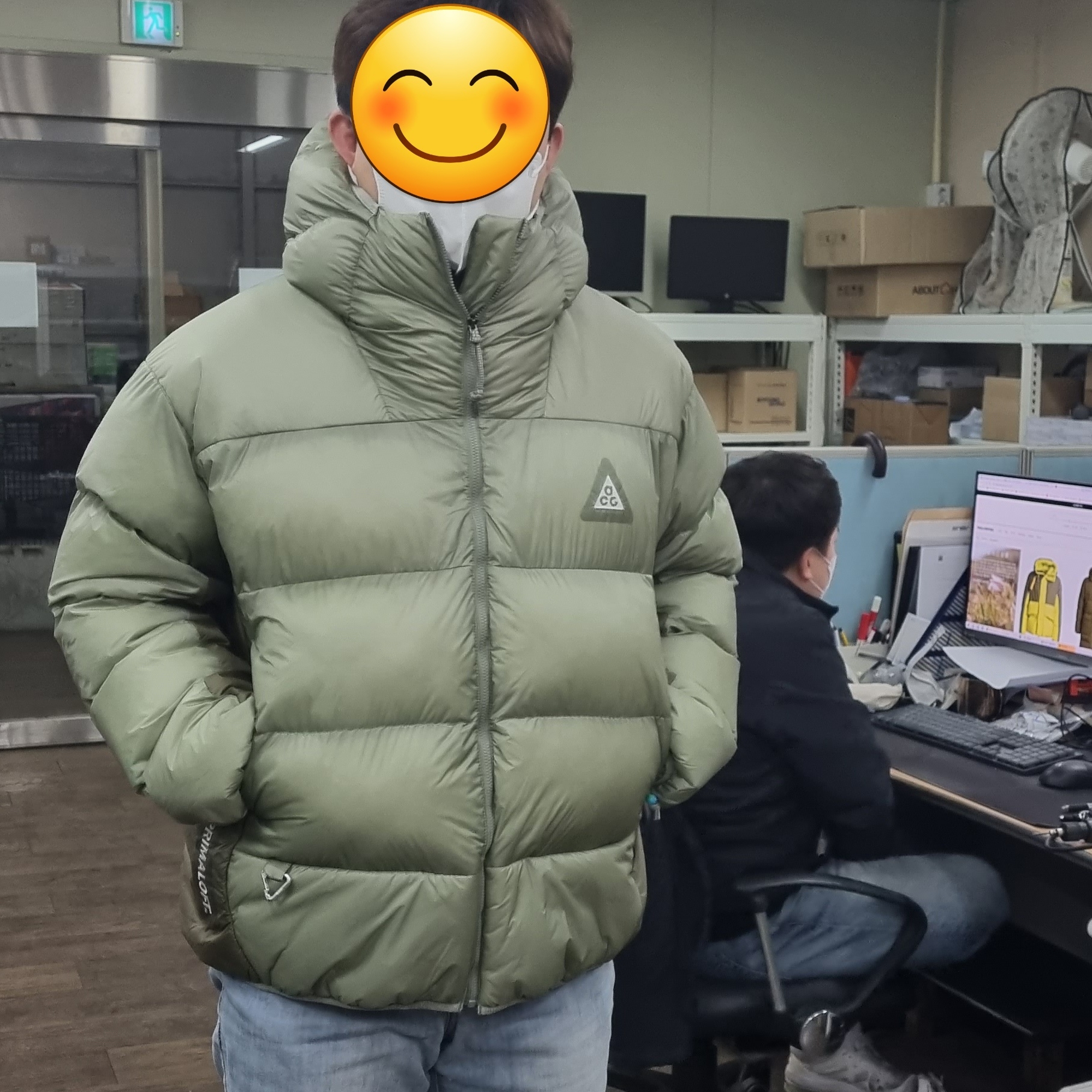 Nike ACG Therma-Fit ADV Lunar Lake Puffer Jacket Light Army - Asia 착용 스타일