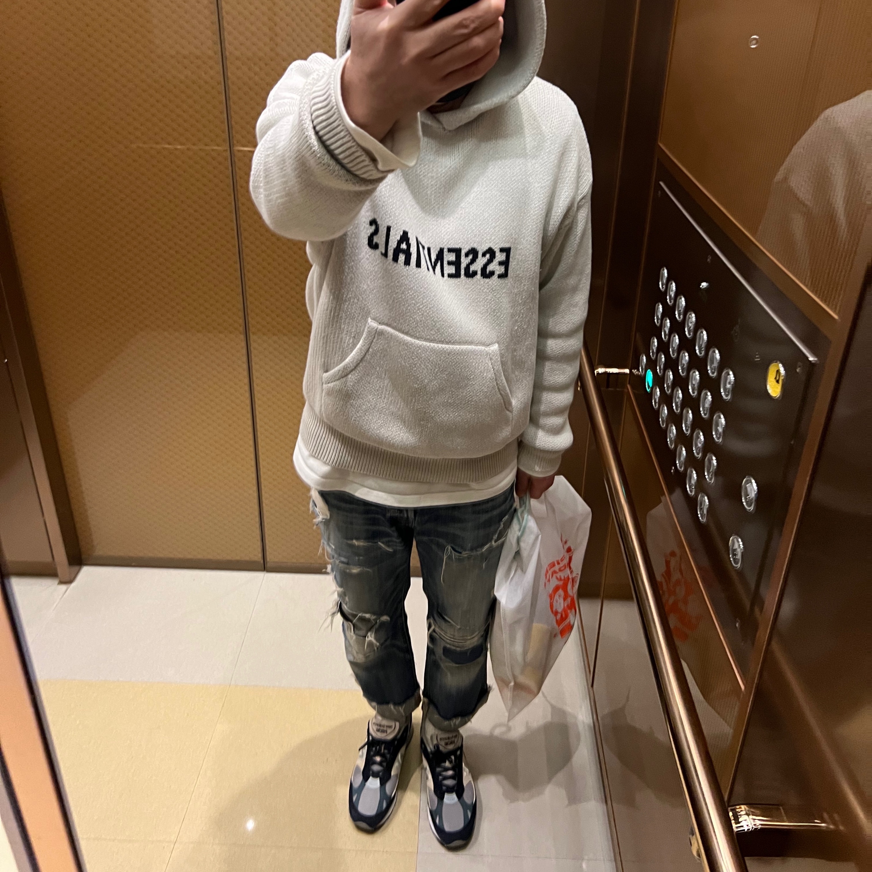 New Balance 991.5 Made in UK Surplus Pack, Essentials Knit Hoodie Oatmeal - 20FW 착용 스타일