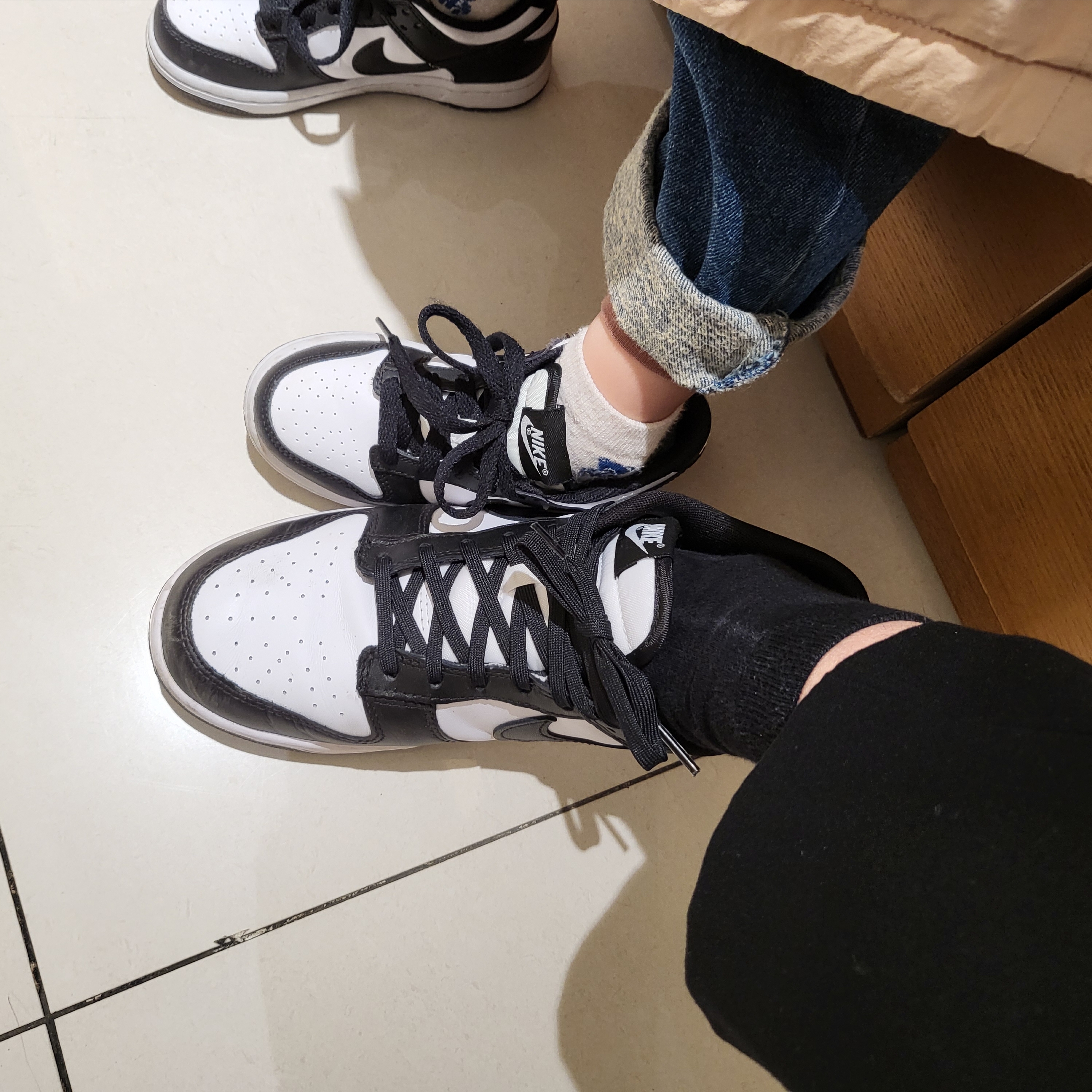 Nike Dunk Low Retro Black, (PS) Nike Dunk Low Black 착용 스타일