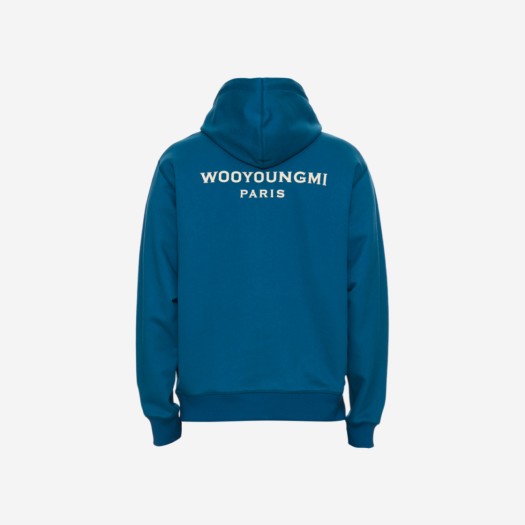 Wooyoungmi Cotton White Back Logo Hoodie Blue - 22FW