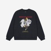 Wooyoungmi Flower Print Back Logo Sweatshirt Navy - 22SS