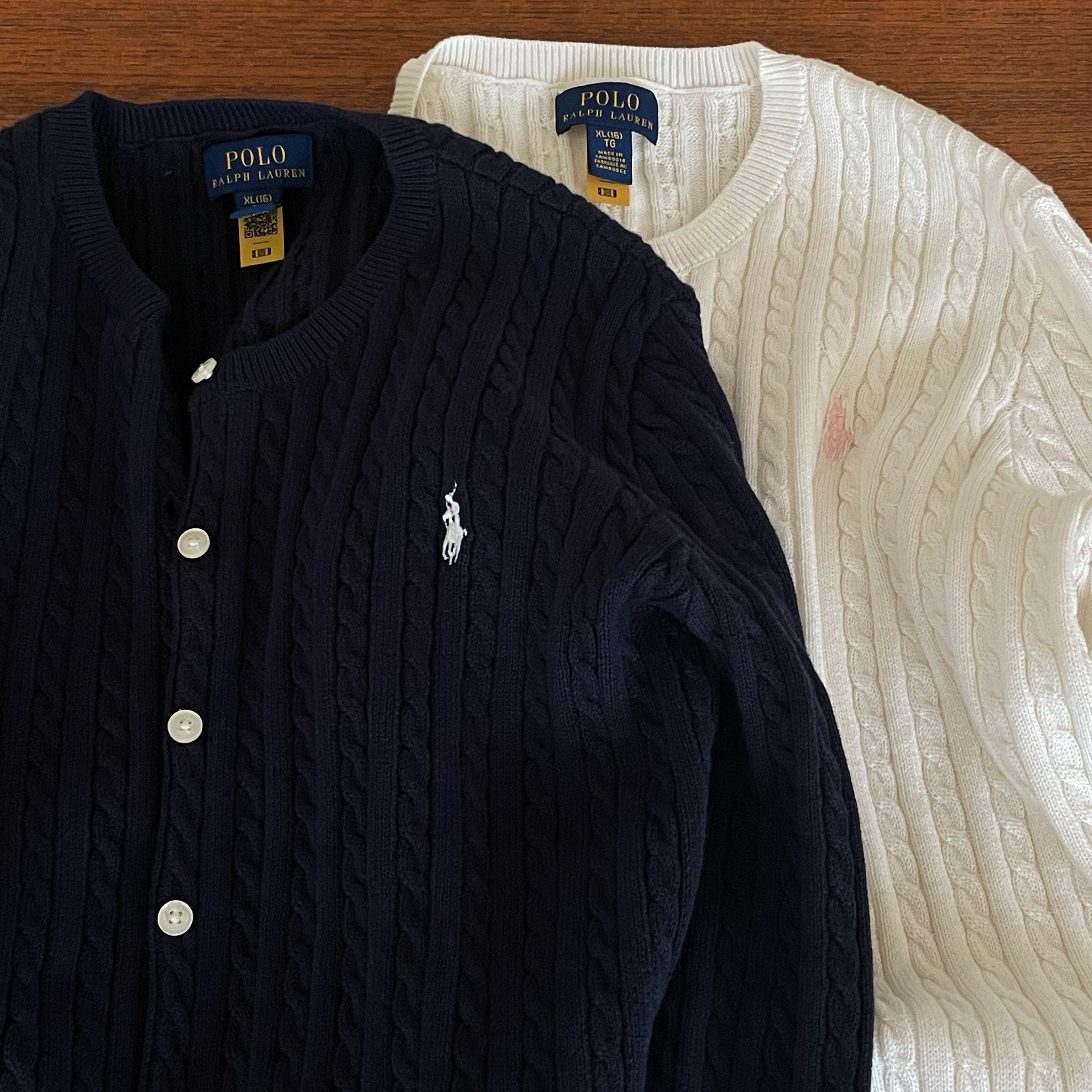[30% 적립] Polo Ralph Lauren Children Mini Cable Cotton Cardigan Hunter Navy, [30% 적립] Polo Ralph Lauren Children Mini Cable Cotton Cardigan Warm White 착용 스타일 - 3