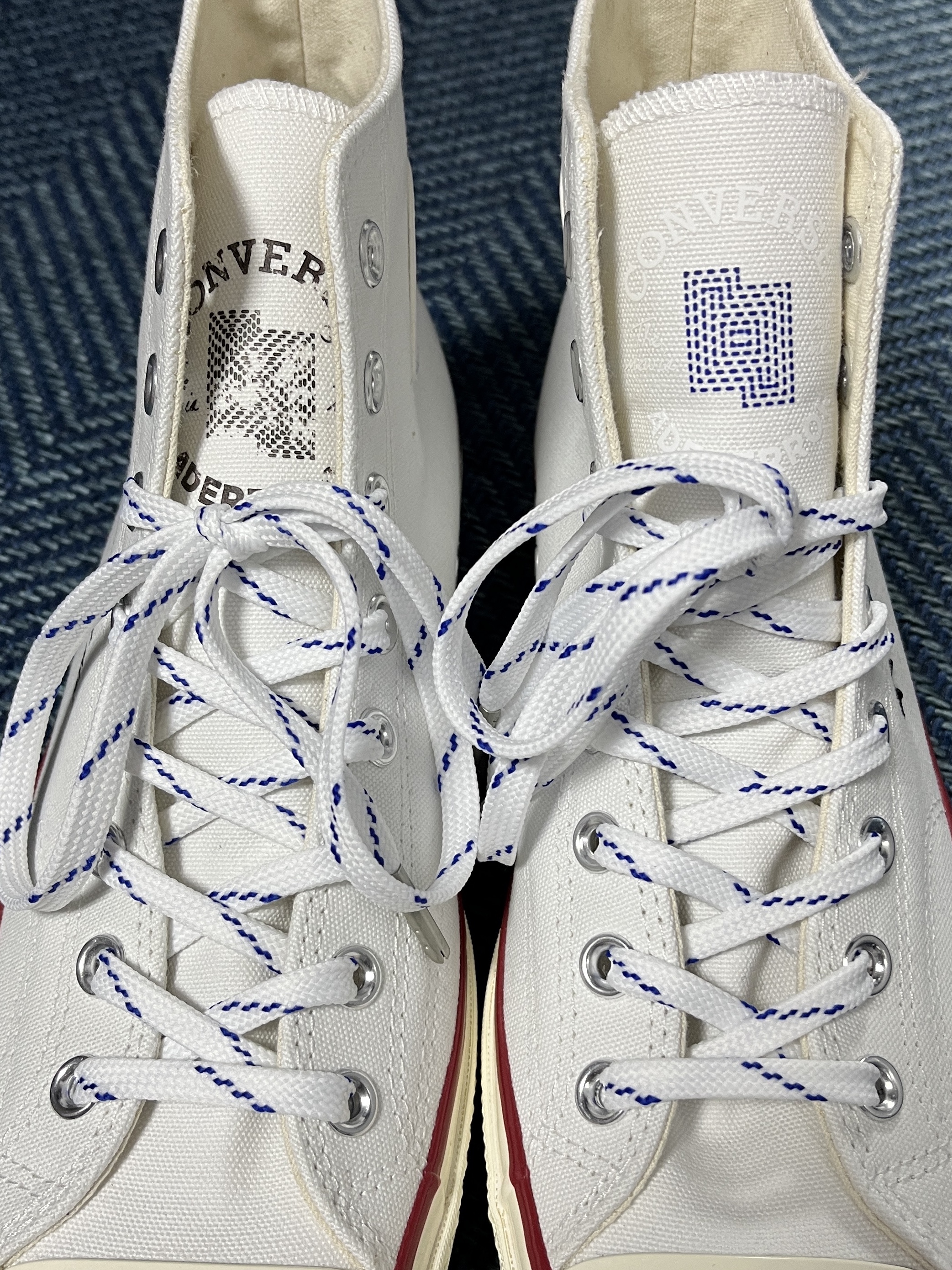 Converse x Ader Error Chuck 70 High White, Converse Chuck 70 High Vintage Canvas White 착용 스타일 - 2