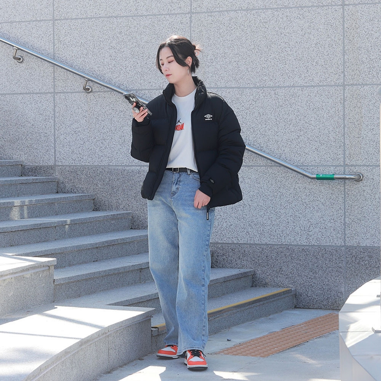 (GS) Nike Dunk Low Safety Orange 착용 스타일
