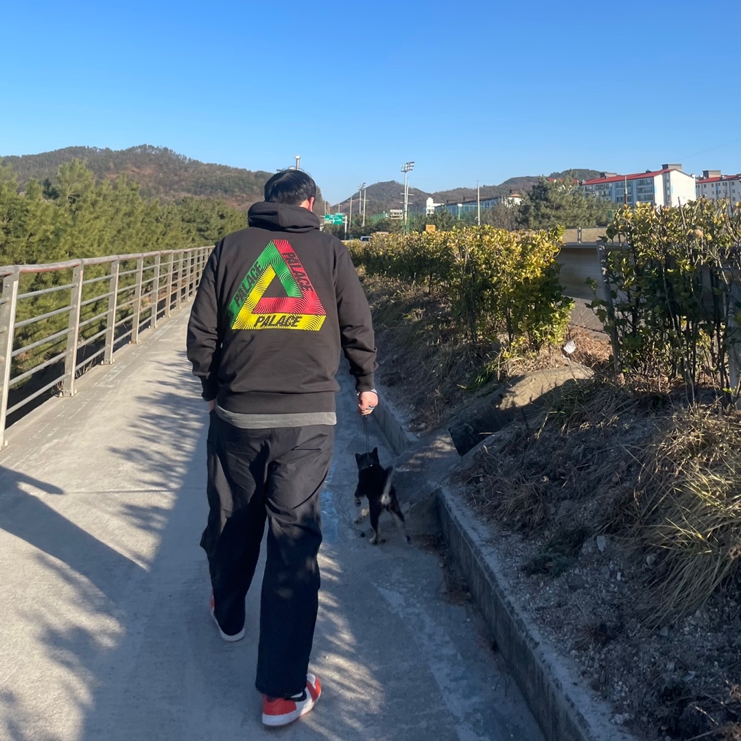 Palace Swirl Tri-Ferg Hood Black - 22FW, Jordan 1 Low OG Starfish 착용 스타일 - 2