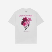 Wooyoungmi Flower Print Back Logo T-Shirt White Pink - 21SS