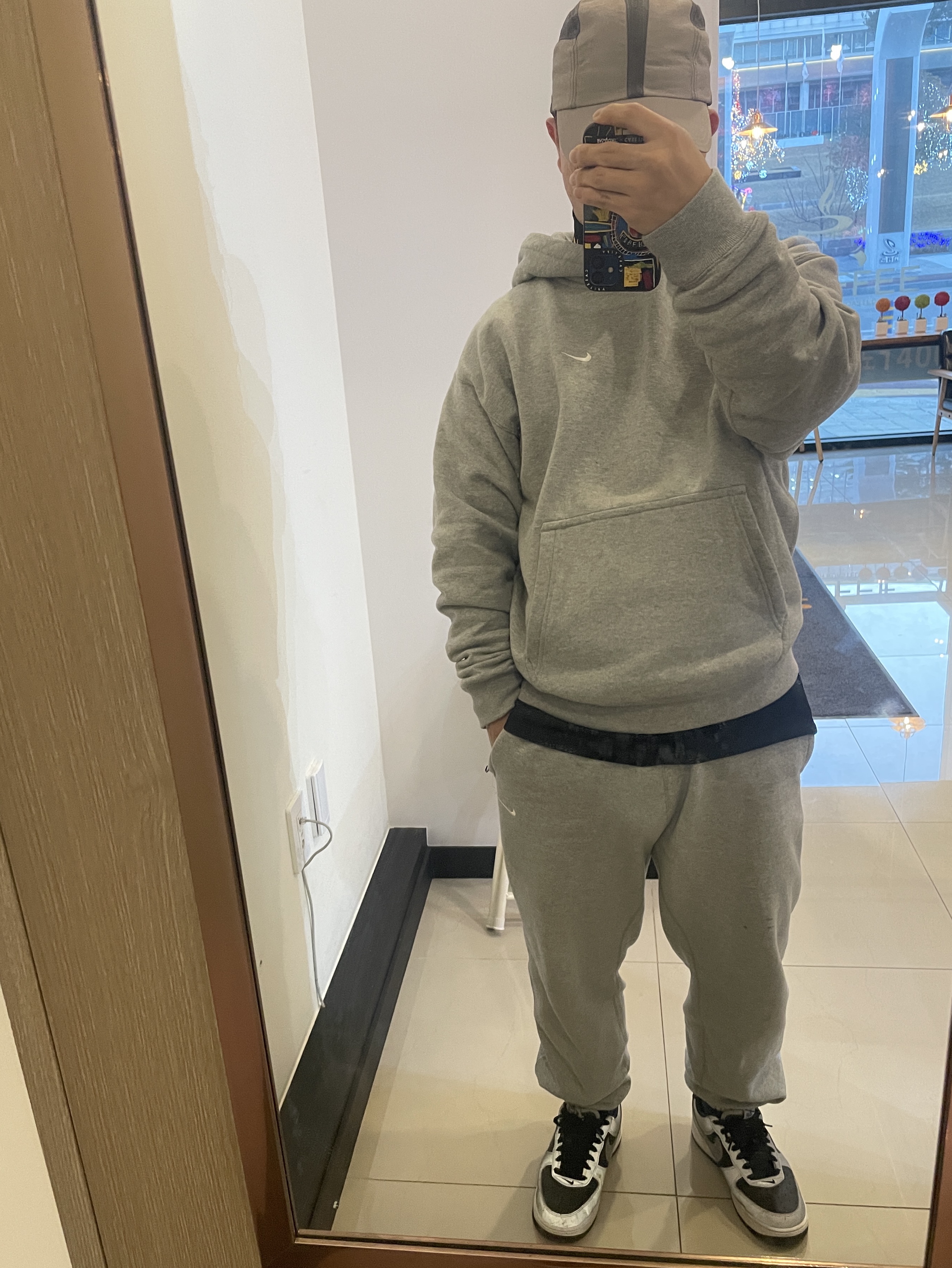 Nike NRG Solo Swoosh Fleece Pants Dark Grey Heather - Asia, Nike NRG Solo Swoosh Fleece Hoodie Dark Grey Heather - Asia 착용 스타일