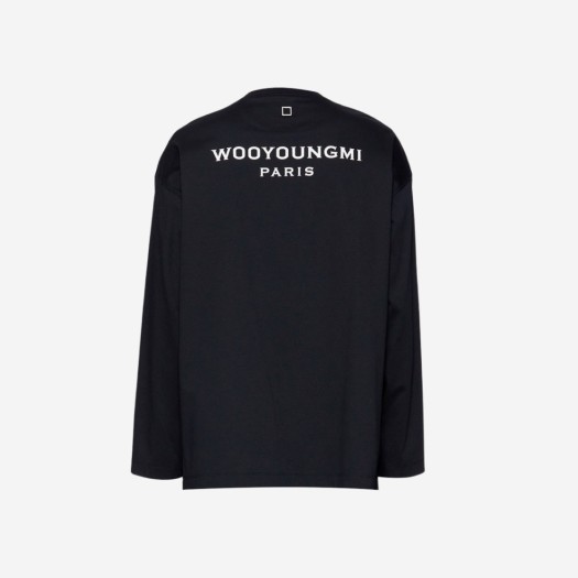 Wooyoungmi Long Sleeve White Back Logo T-Shirt Black - 22SS