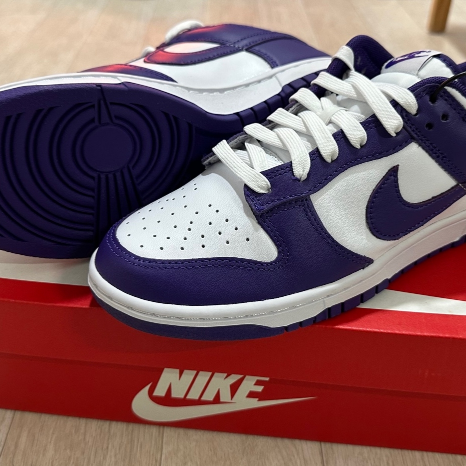 Nike Dunk Low Retro Championship Court Purple 착용 스타일 - 1