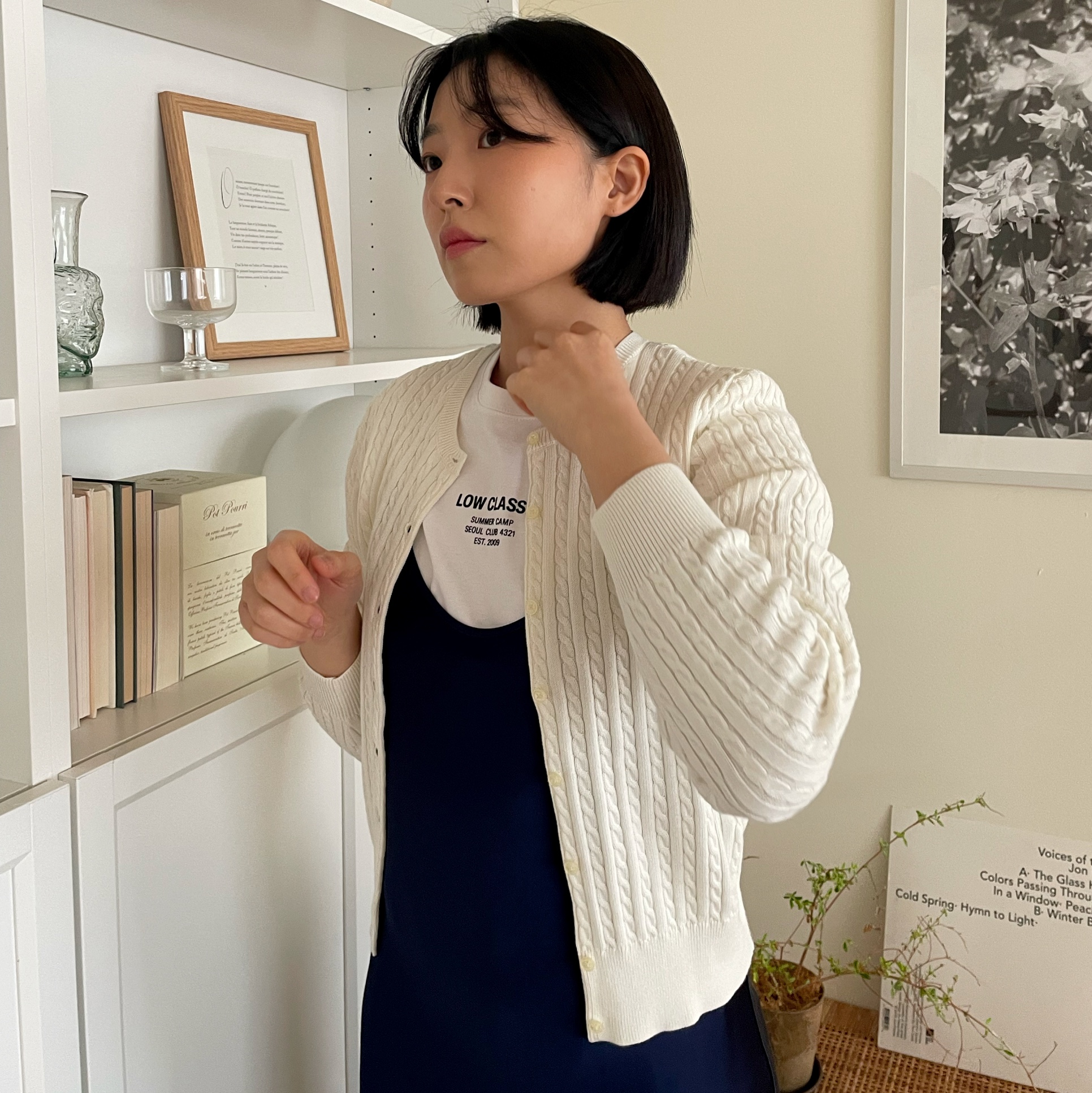 [30% 적립] Polo Ralph Lauren Children Mini Cable Cotton Cardigan Hunter Navy, [30% 적립] Polo Ralph Lauren Children Mini Cable Cotton Cardigan Warm White 착용 스타일 - 2