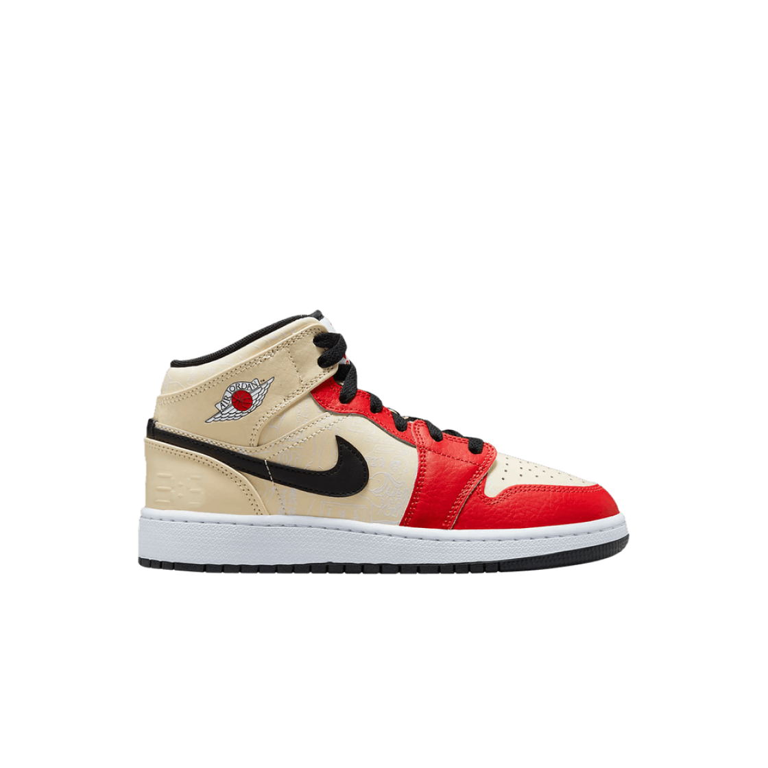 (GS) 조던 1 미드 SS 무슬린 칠리 레드((GS) Jordan 1 Mid SS Muslin Chile Red) - 1