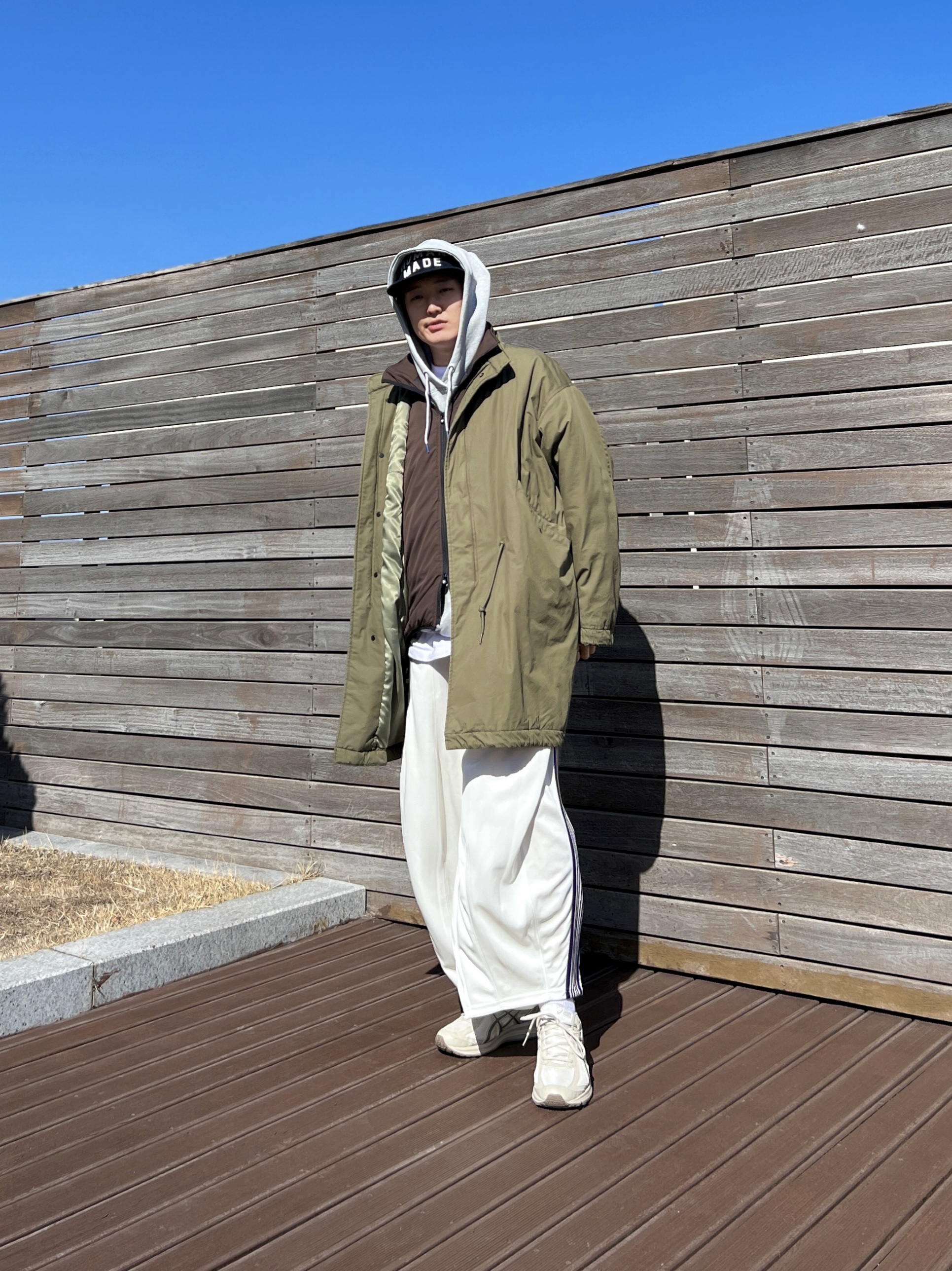 Human Made 6-Panel Wool Cap Navy, Asics Jog 100 S SMU Light Grey - 2E Wide 착용 스타일 - 1
