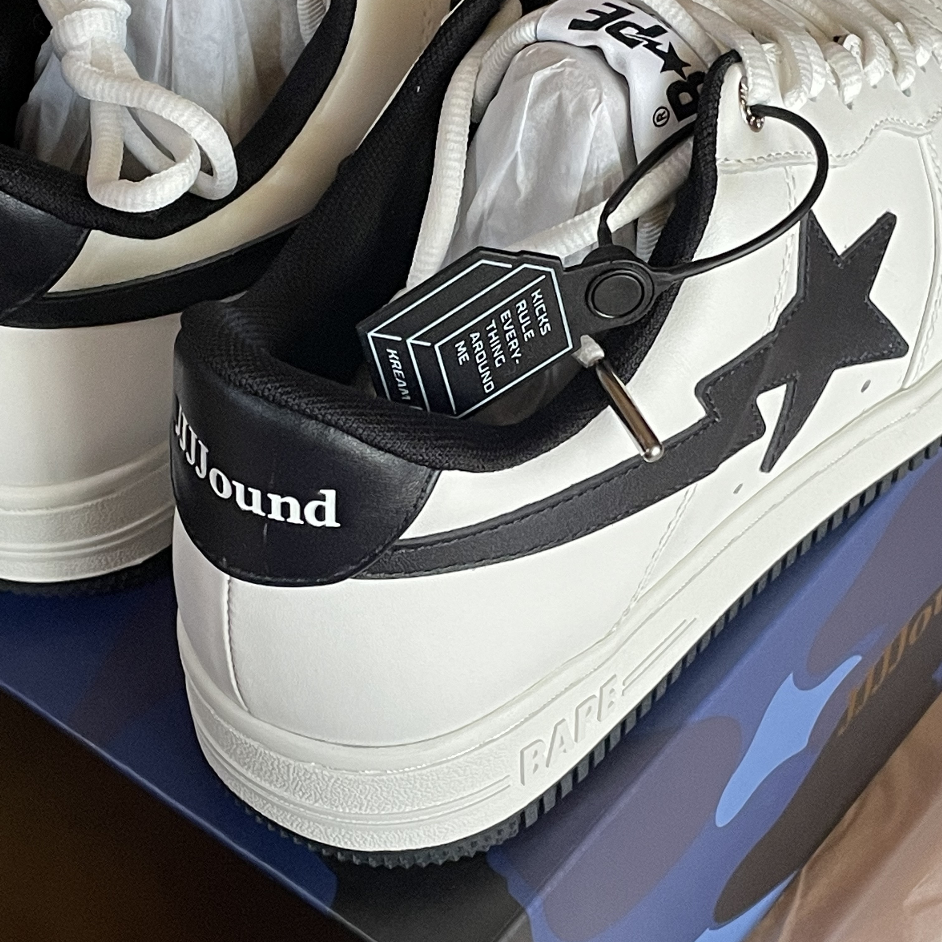 BAPE x JJJJound Bape Sta Low White Navy 착용 스타일