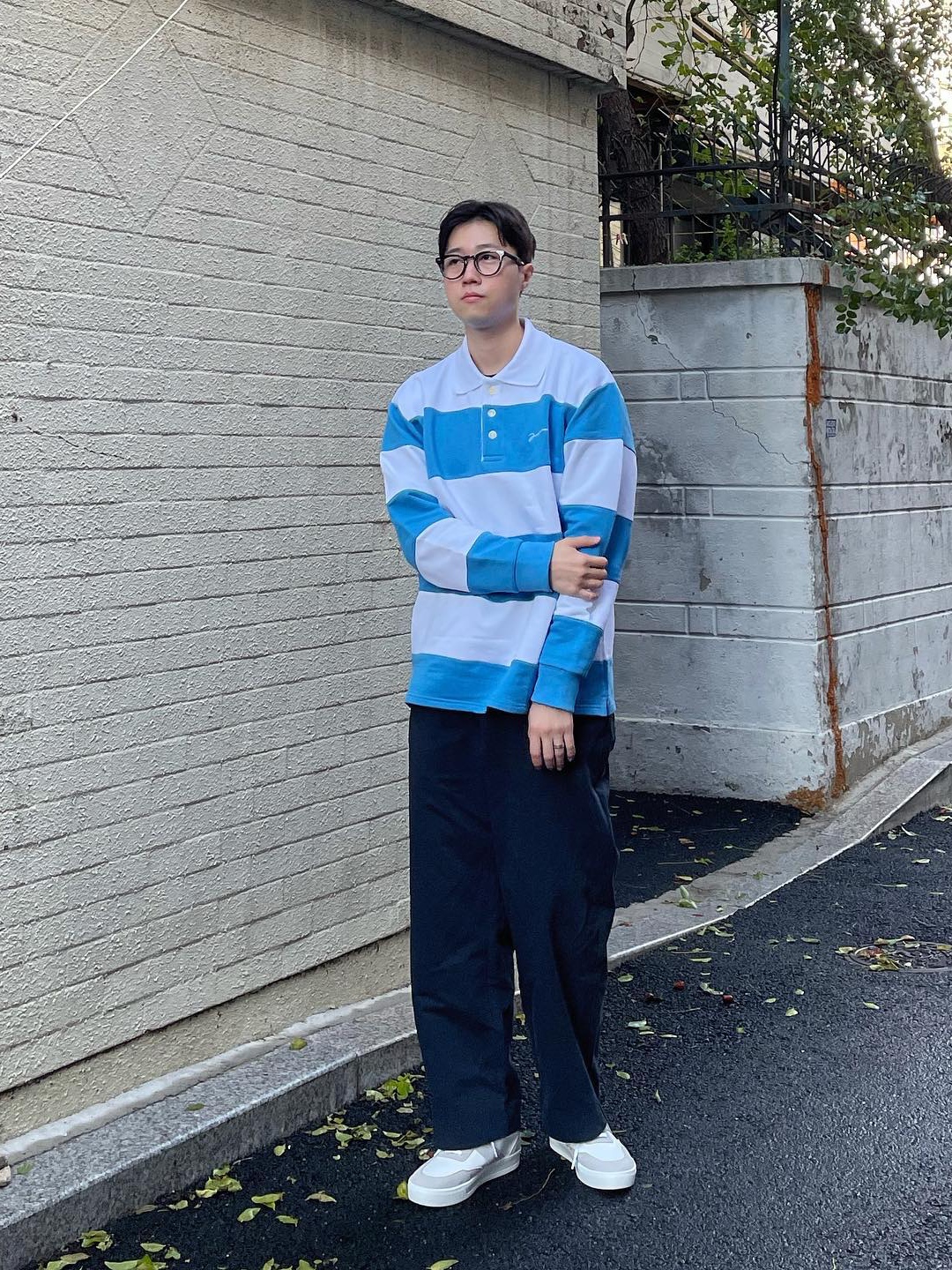 Jacquemus Le Polo Rayures Striped Rugby Shirt Multi Orange 착용 스타일