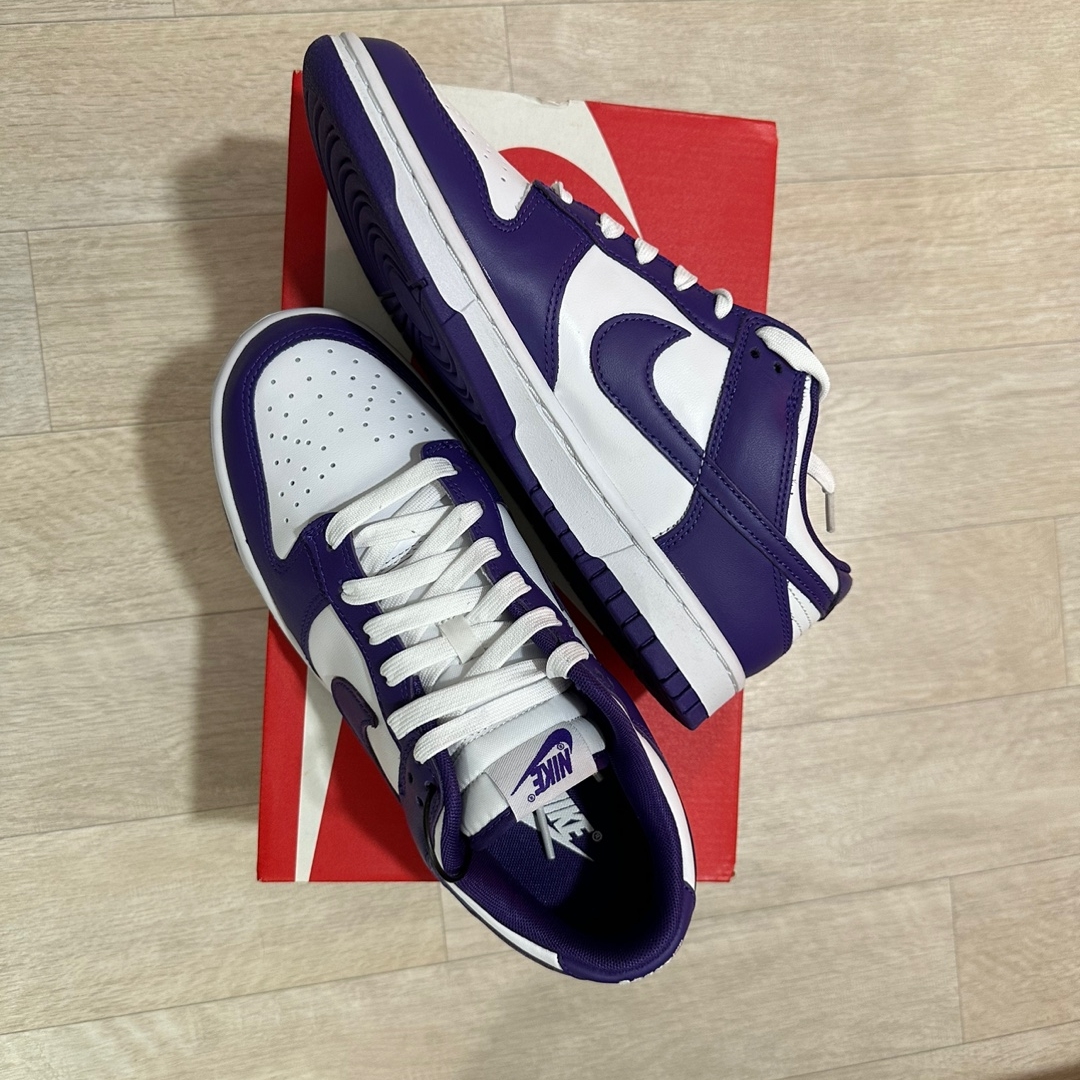 Nike Dunk Low Retro Championship Court Purple 착용 스타일 - 2