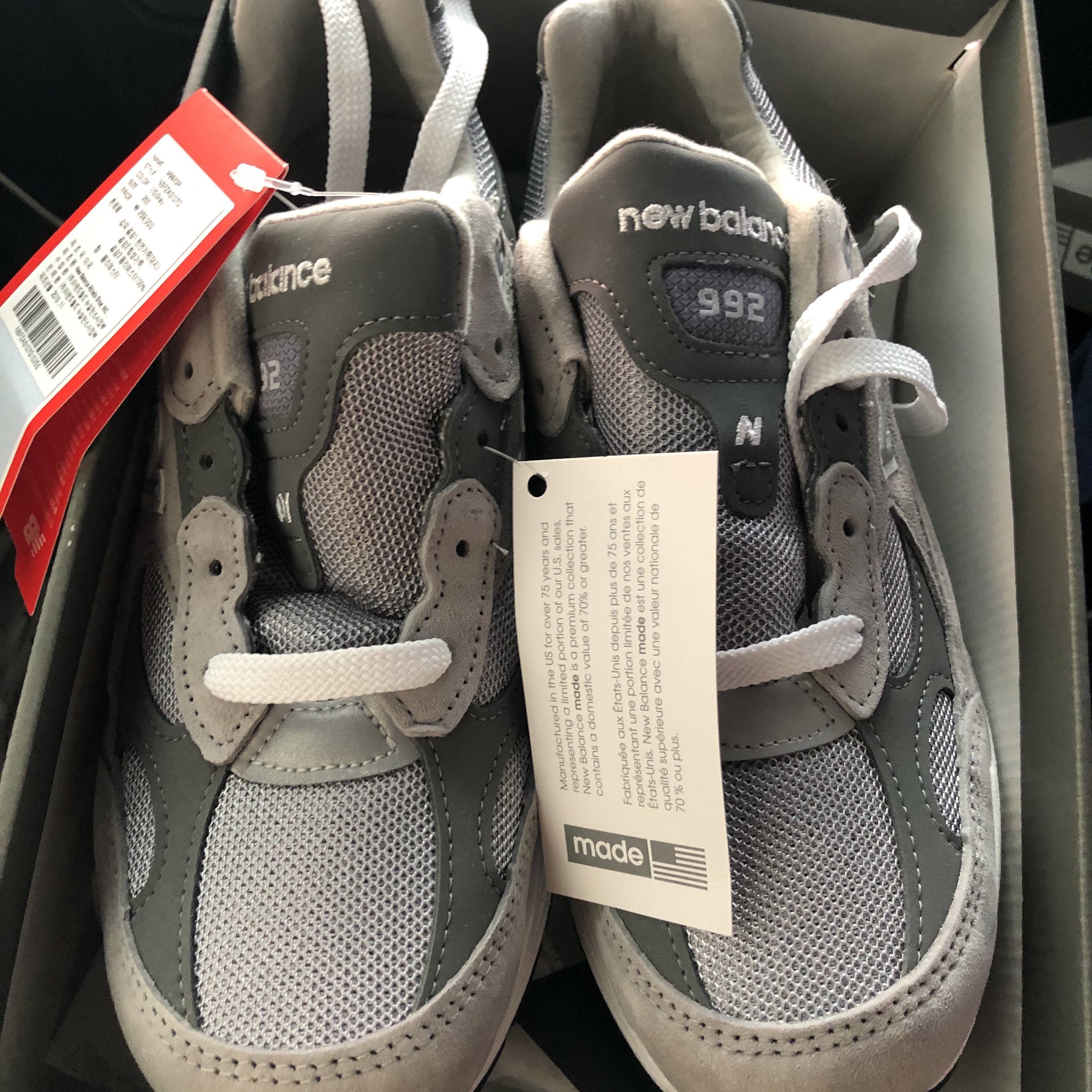 New Balance 992 Made in USA Grey - D Standard 착용 스타일