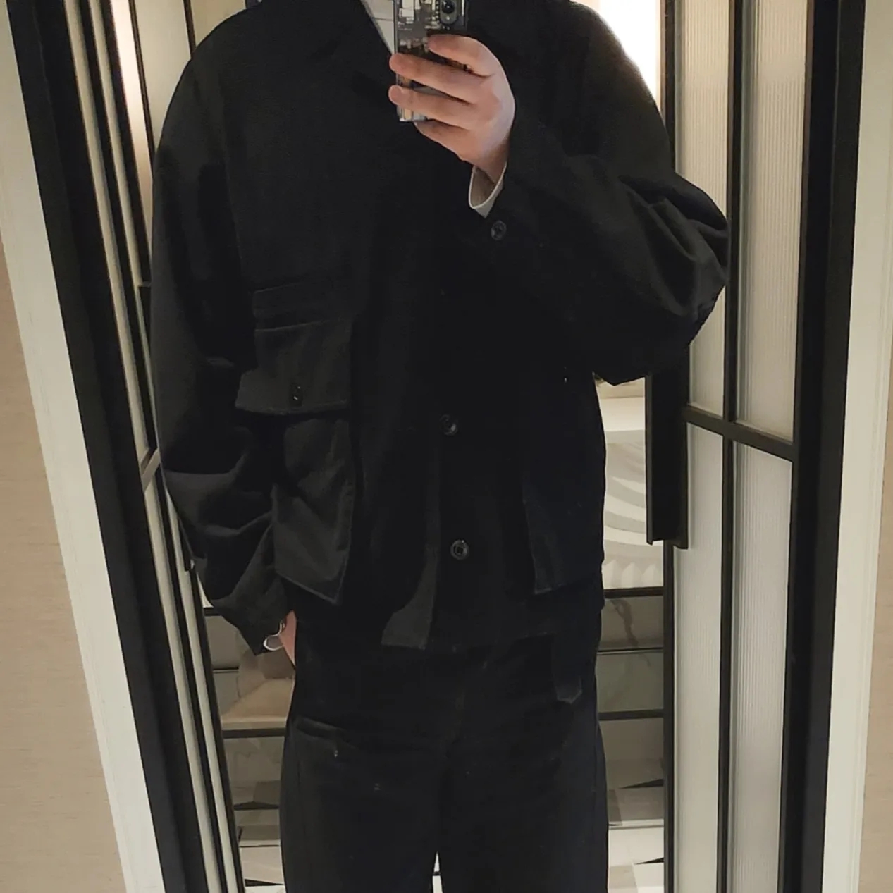 Lemaire Twisted Belted Pants Denim Black 착용 스타일