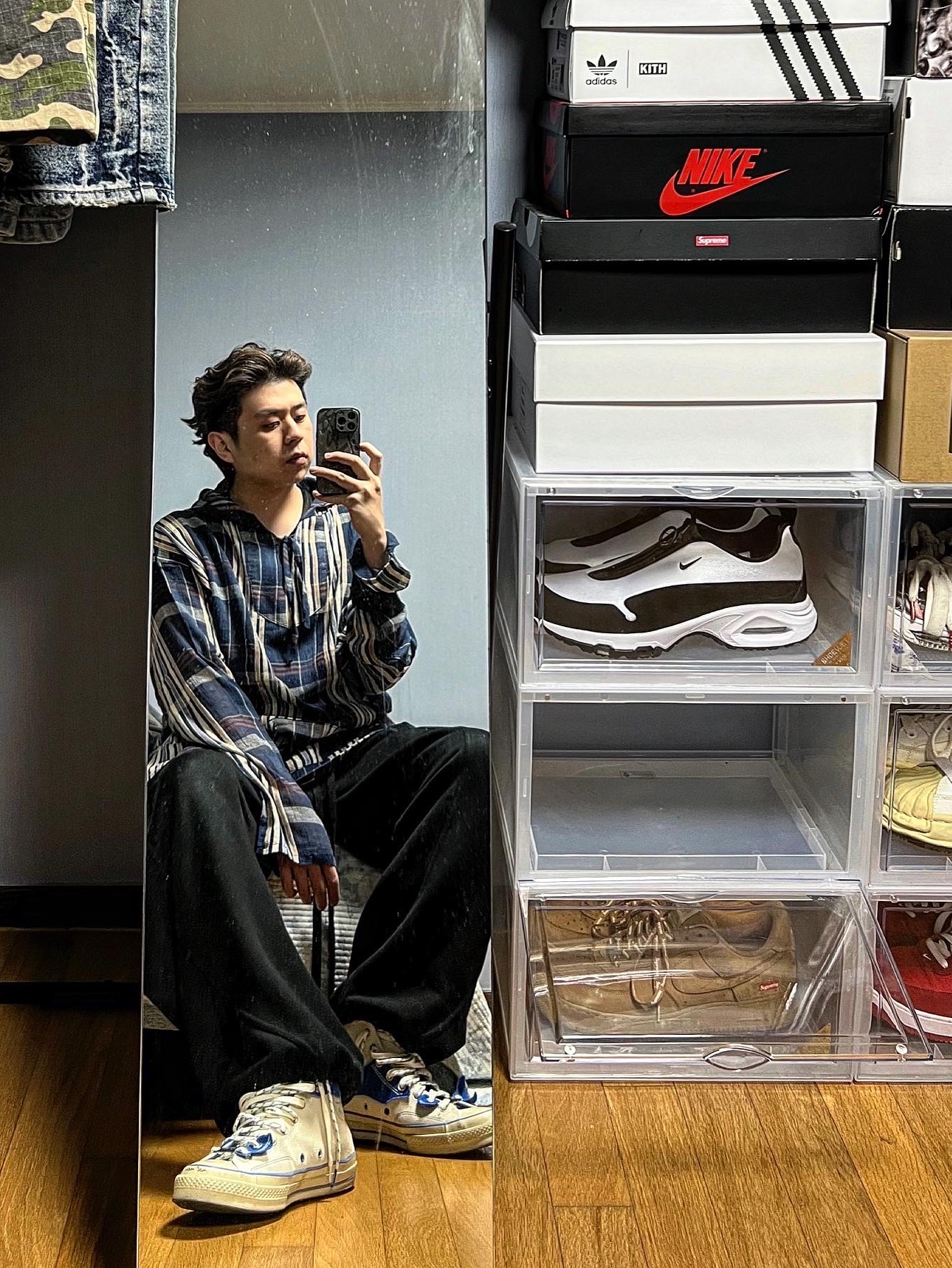 Converse x Ader Error Chuck 70 High White, Nike x Comme des Garcons Homme Plus Air Max Sunder SP White Black 착용 스타일 - 2