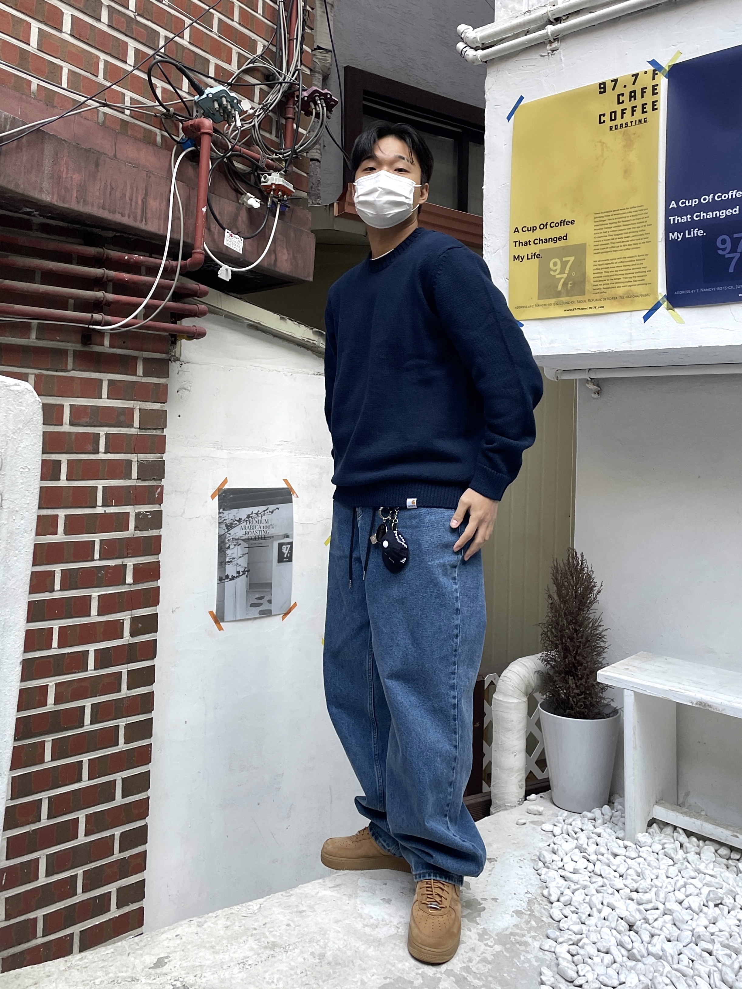 Nike x Supreme Air Force 1 Low Flax 착용 스타일 - 2