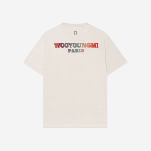 Wooyoungmi Fuzzy Back Logo T-Shirt Ivory - 22FW