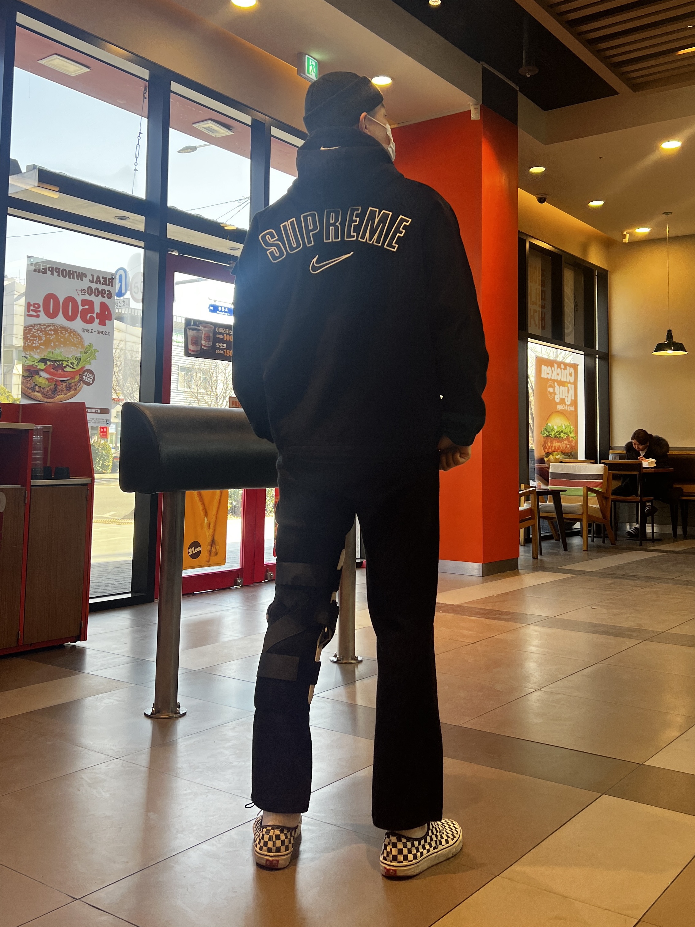 Supreme x Nike Arc Corduroy Hooded Jacket Black - 22SS 착용 스타일
