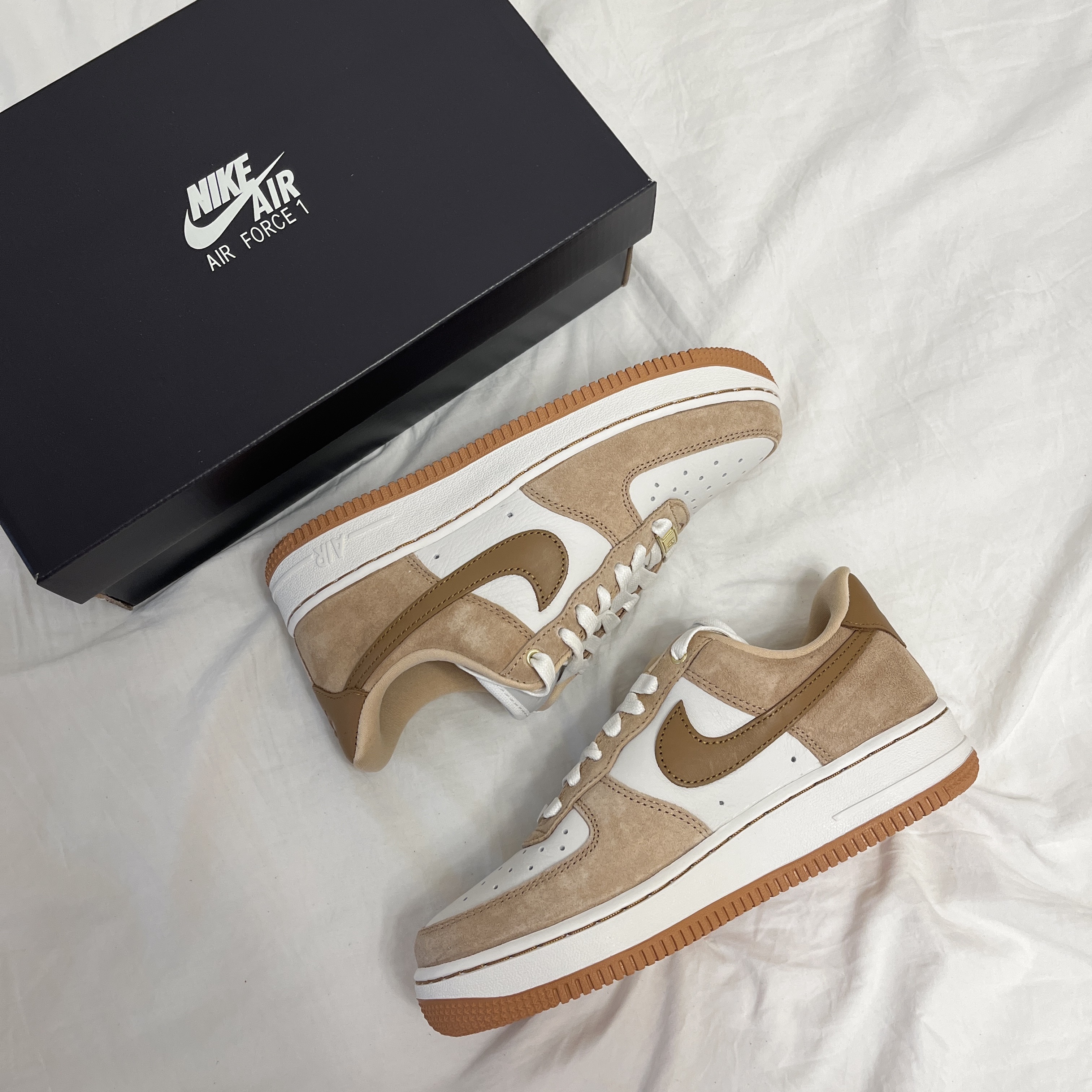 (W) Nike Air Force 1 LXX Flax 착용 스타일 - 1