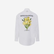 Wooyoungmi Flower Print Back Logo Shirt White - 22SS