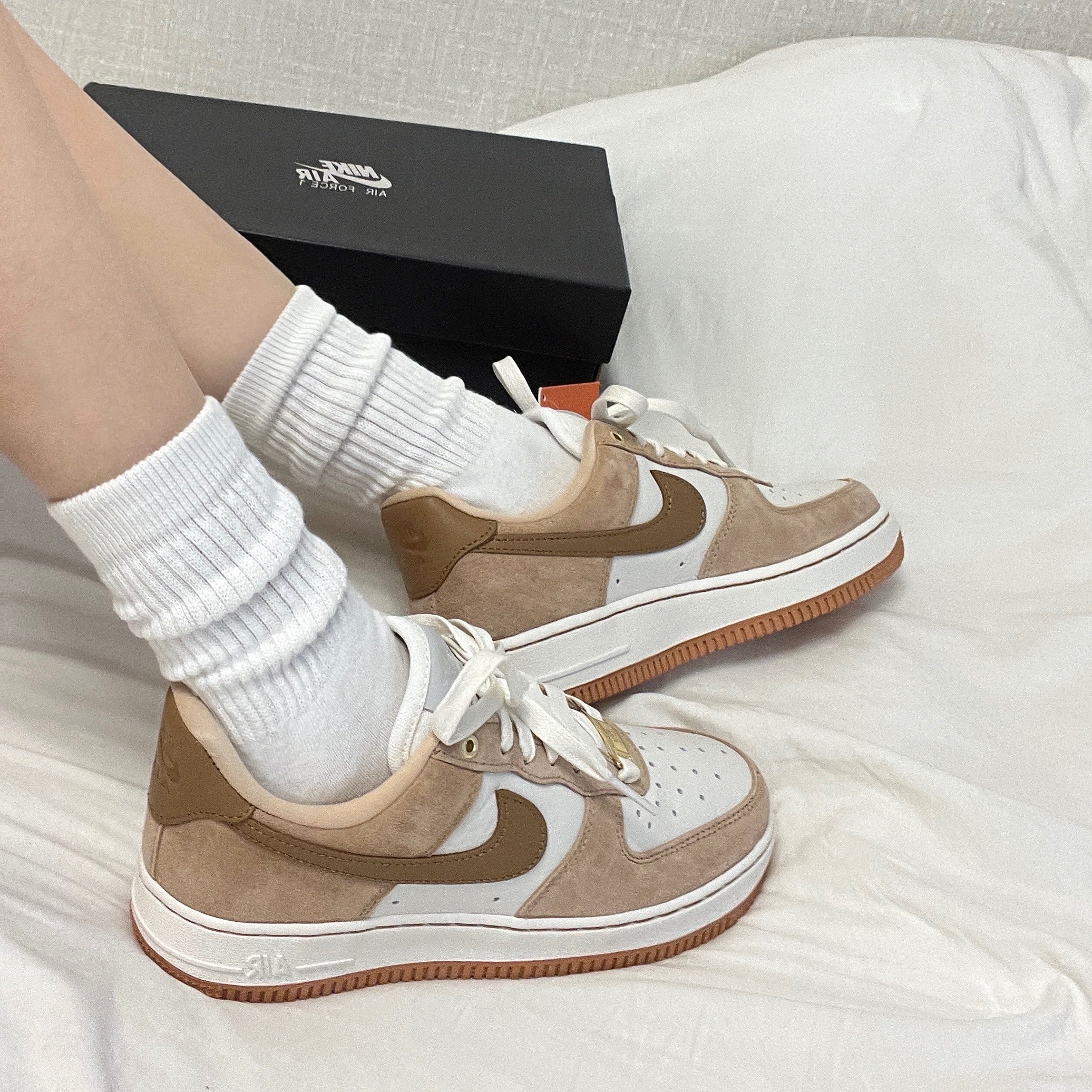 (W) Nike Air Force 1 LXX Flax 착용 스타일 - 2