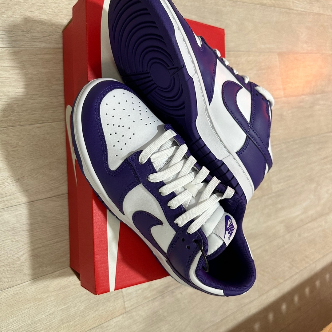 Nike Dunk Low Retro Championship Court Purple 착용 스타일 - 3
