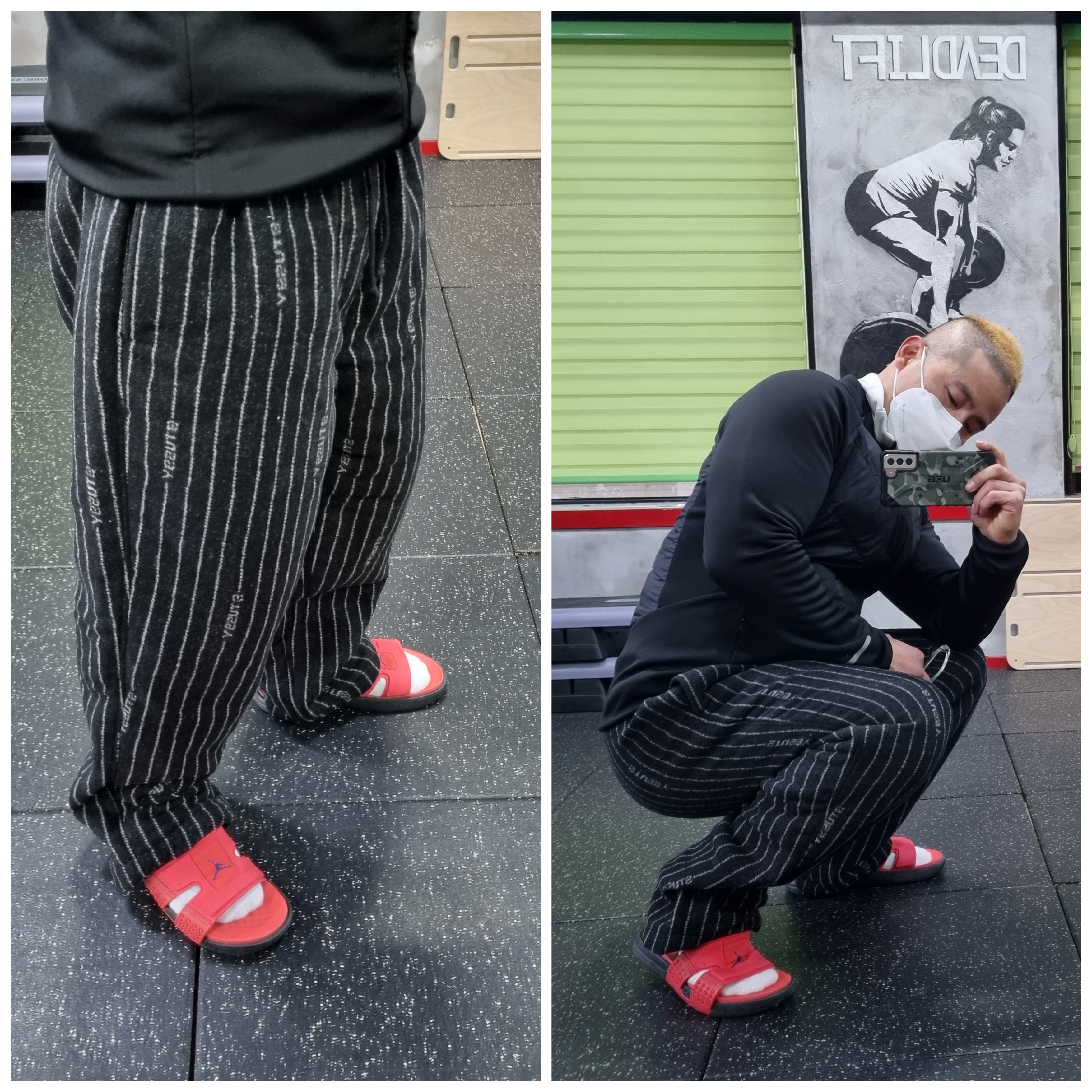 Nike x Stussy NRG Striped Wool Pants Black (DR4021-010) 착용 스타일 - 2