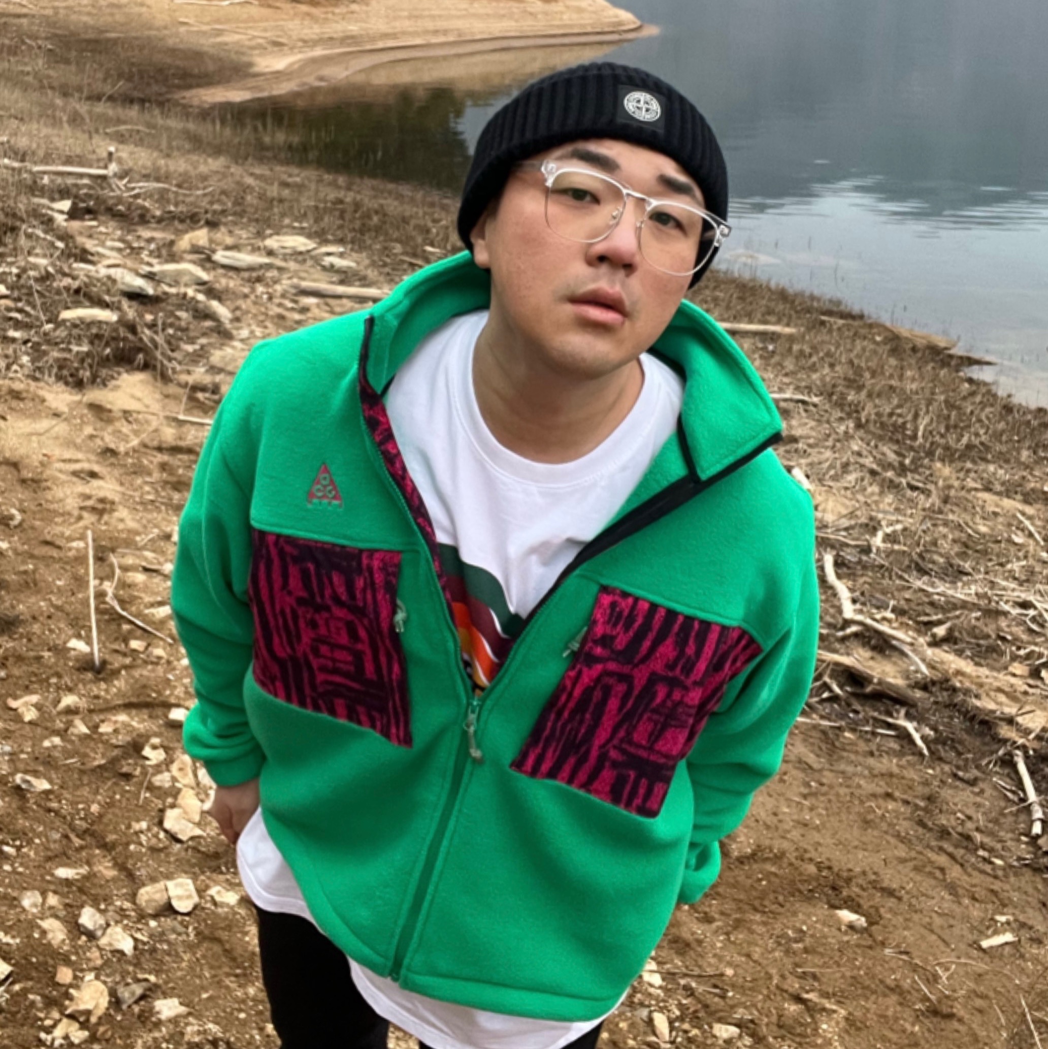 Nike ACG Microfleece Jacket Lucid Green - US/EU, Hoka Kaha Gore-Tex Black Phantom 착용 스타일 - 2