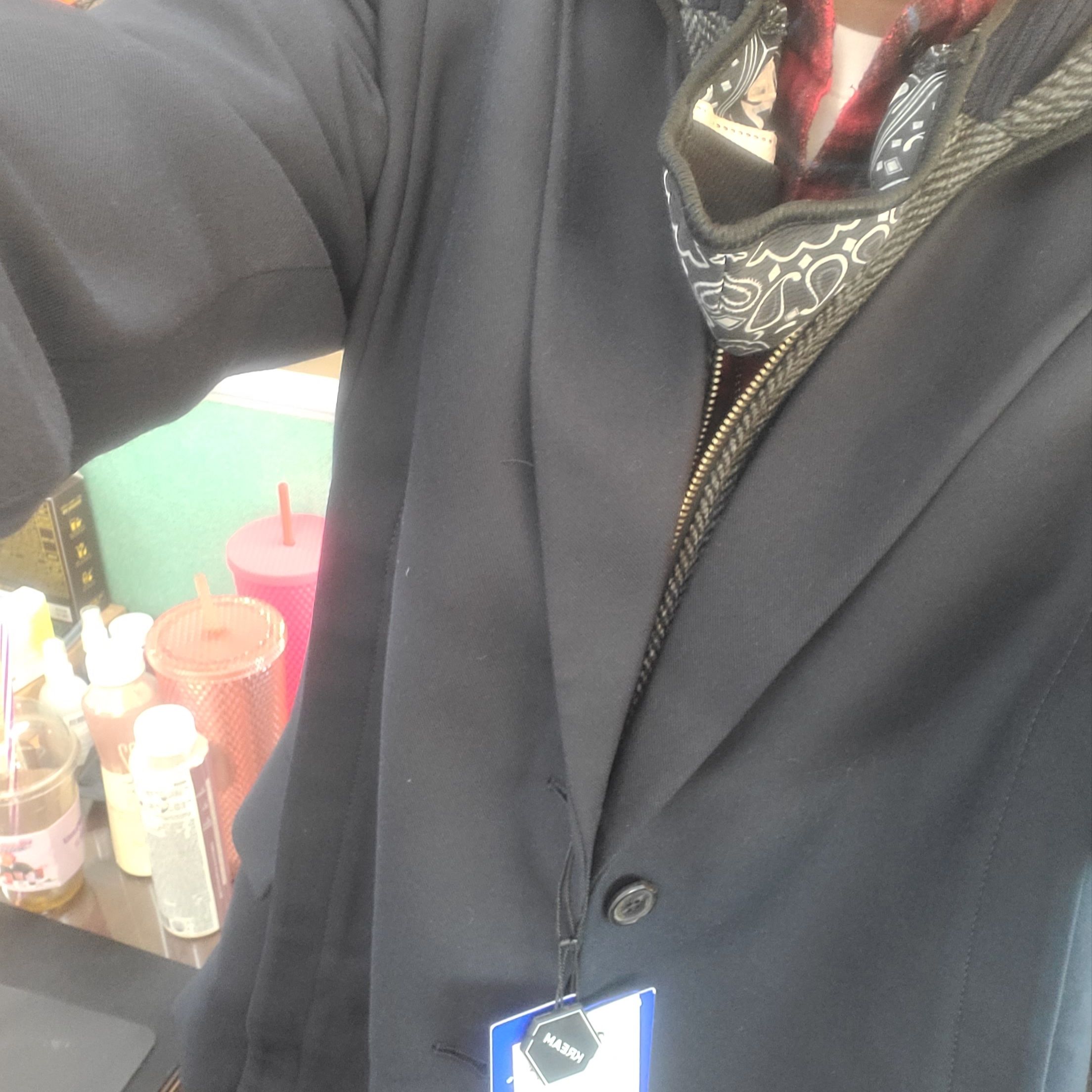 Zara x Ader Error Oversize Blazer Navy 착용 스타일