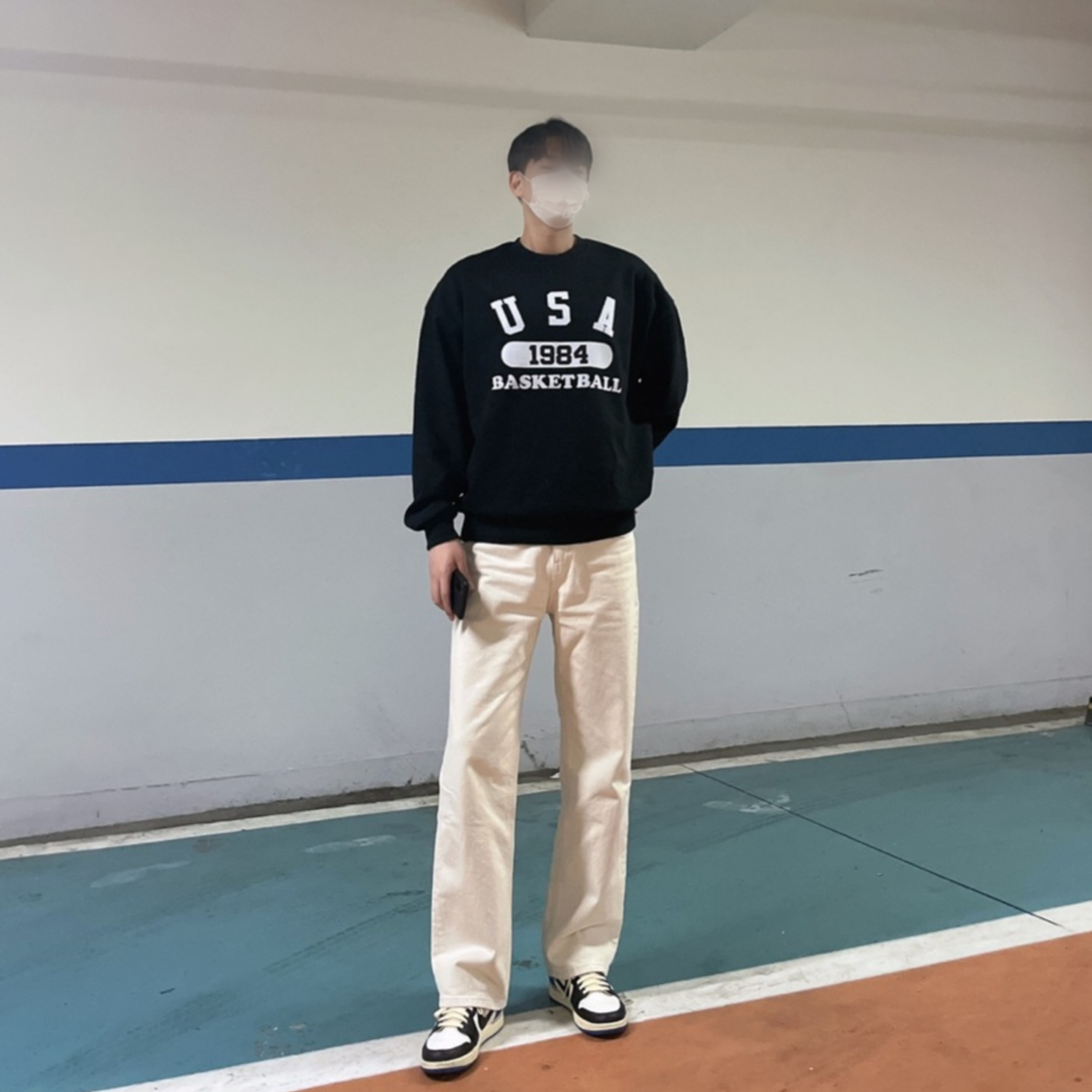 Jordan 1 x Travis Scott x Fragment Retro Low OG SP Military Blue 착용 스타일