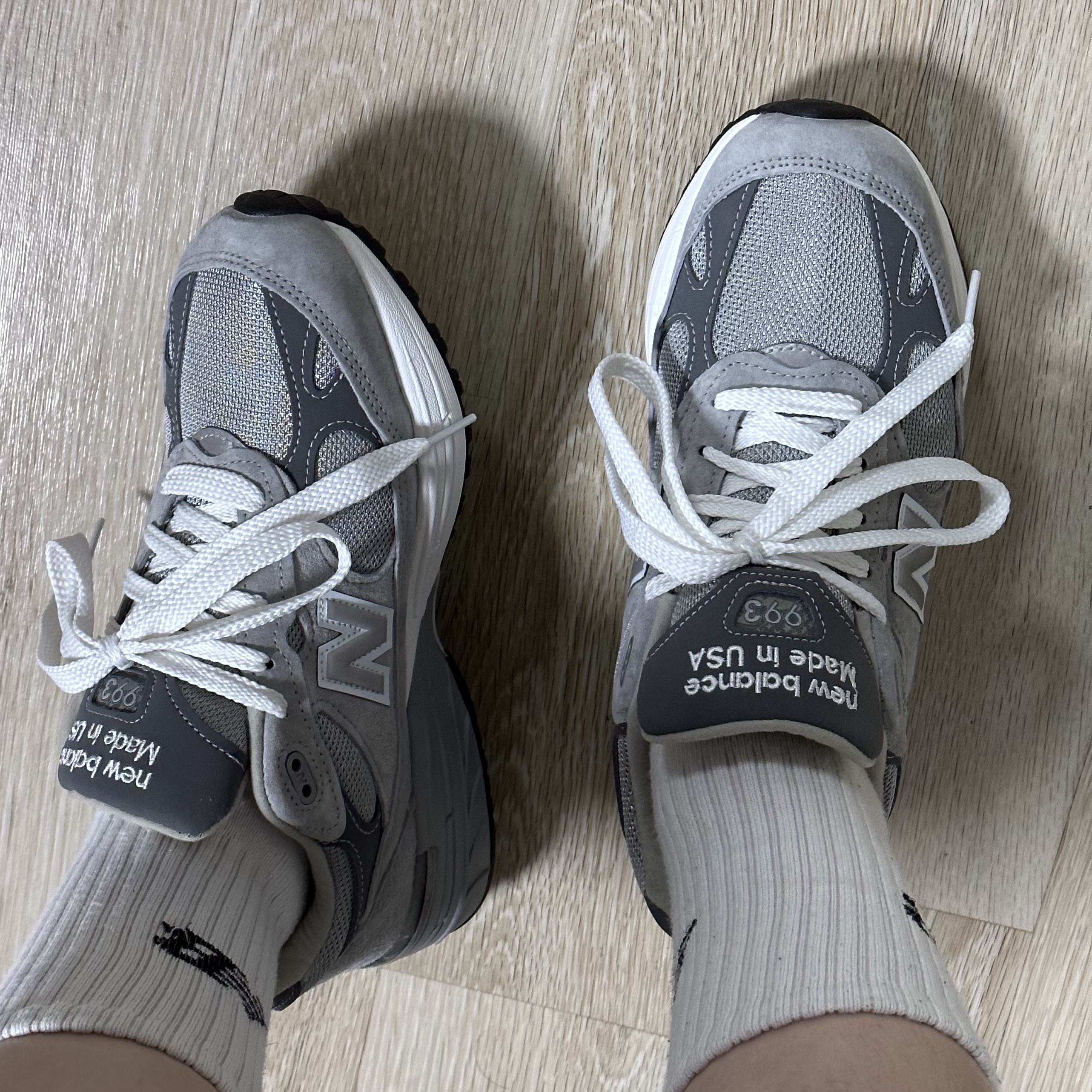 New Balance 993 Made in USA Grey - D Standard 착용 스타일 - 1
