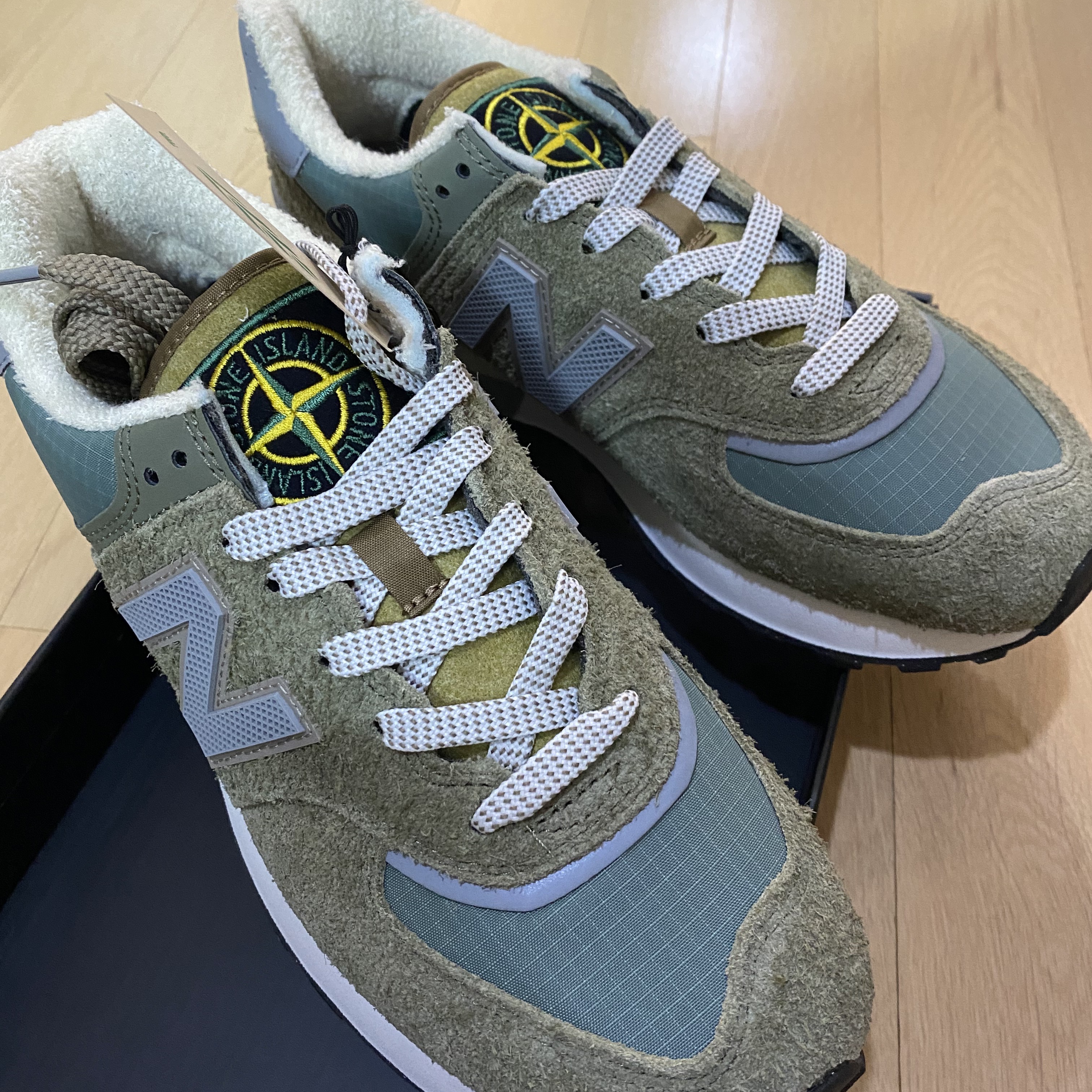 New Balance x Stone Island 574 Legacy Green, (W) Nike Dunk Low Rose Whisper 착용 스타일 - 2