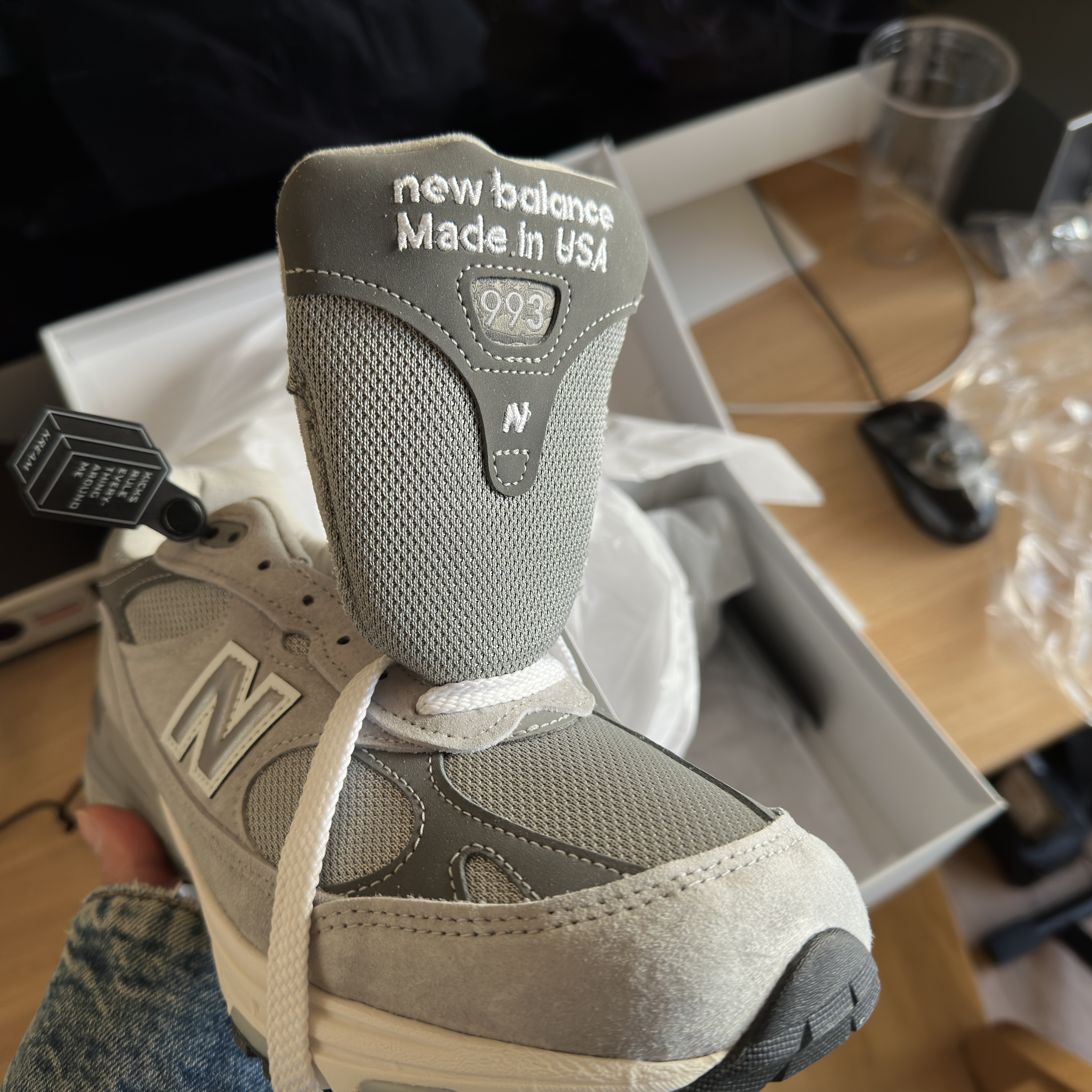 New Balance 993 Made in USA Grey - D Standard 착용 스타일 - 1