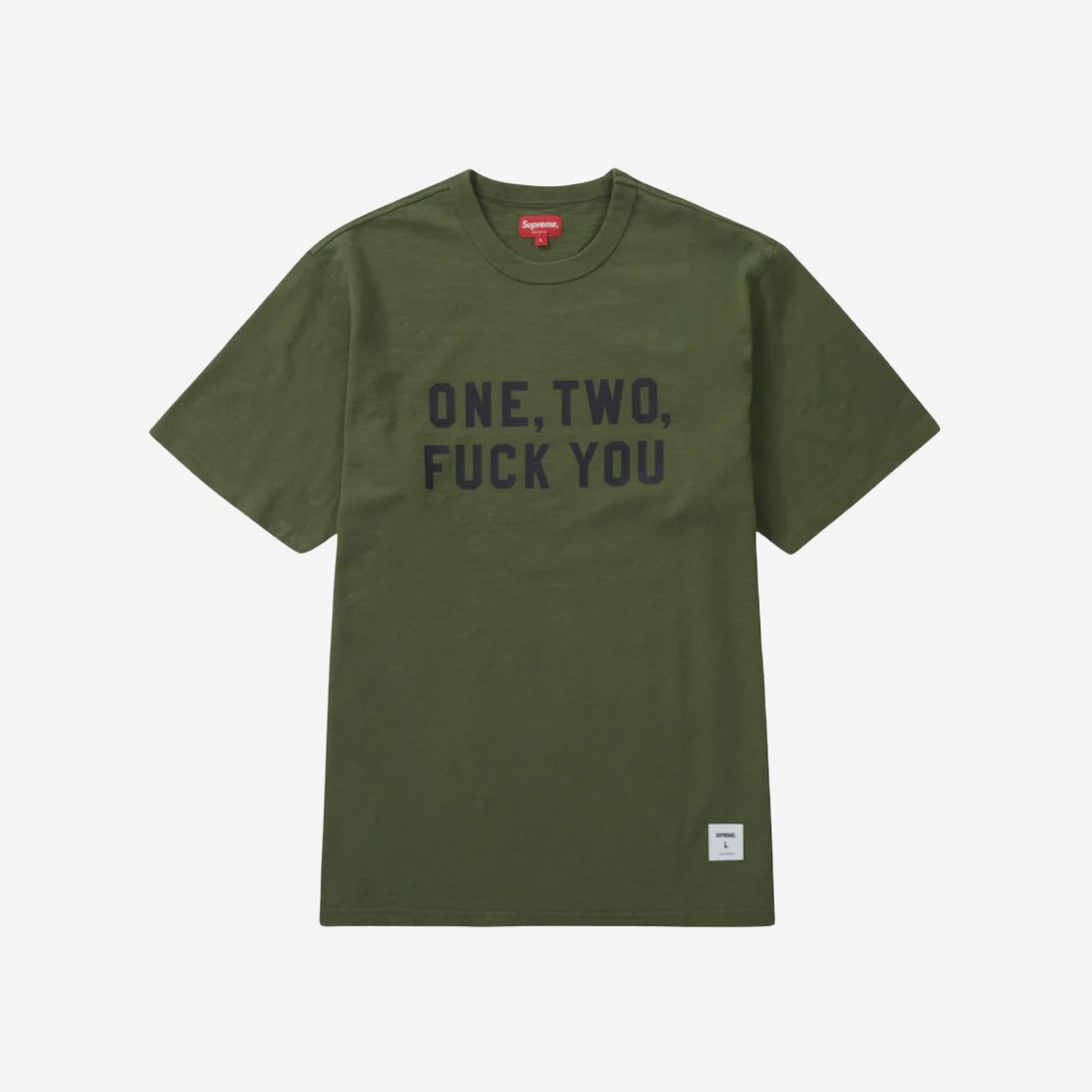 Supreme One Two Fuck You S/S Top Olive - 23SS 상세 이미지 1