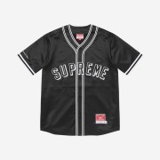 Supreme Mitchell & Ness Satin Baseball Jersey Black - 23SS