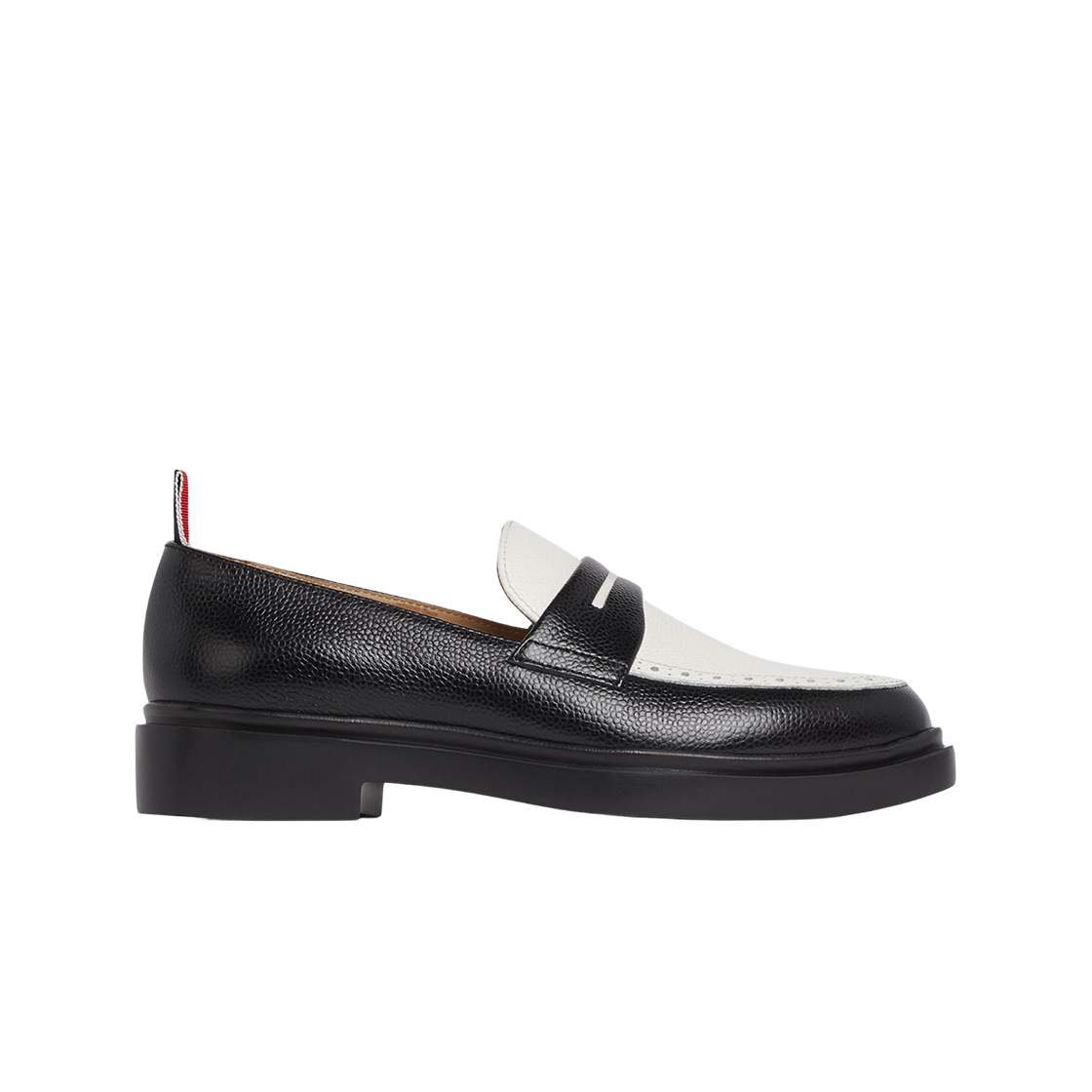 (W) 톰브라운 라이트웨이트 솔 페니 로퍼 블랙 화이트((W) Thom Browne Lightweight Sole Penny Loafer Black White) - 1